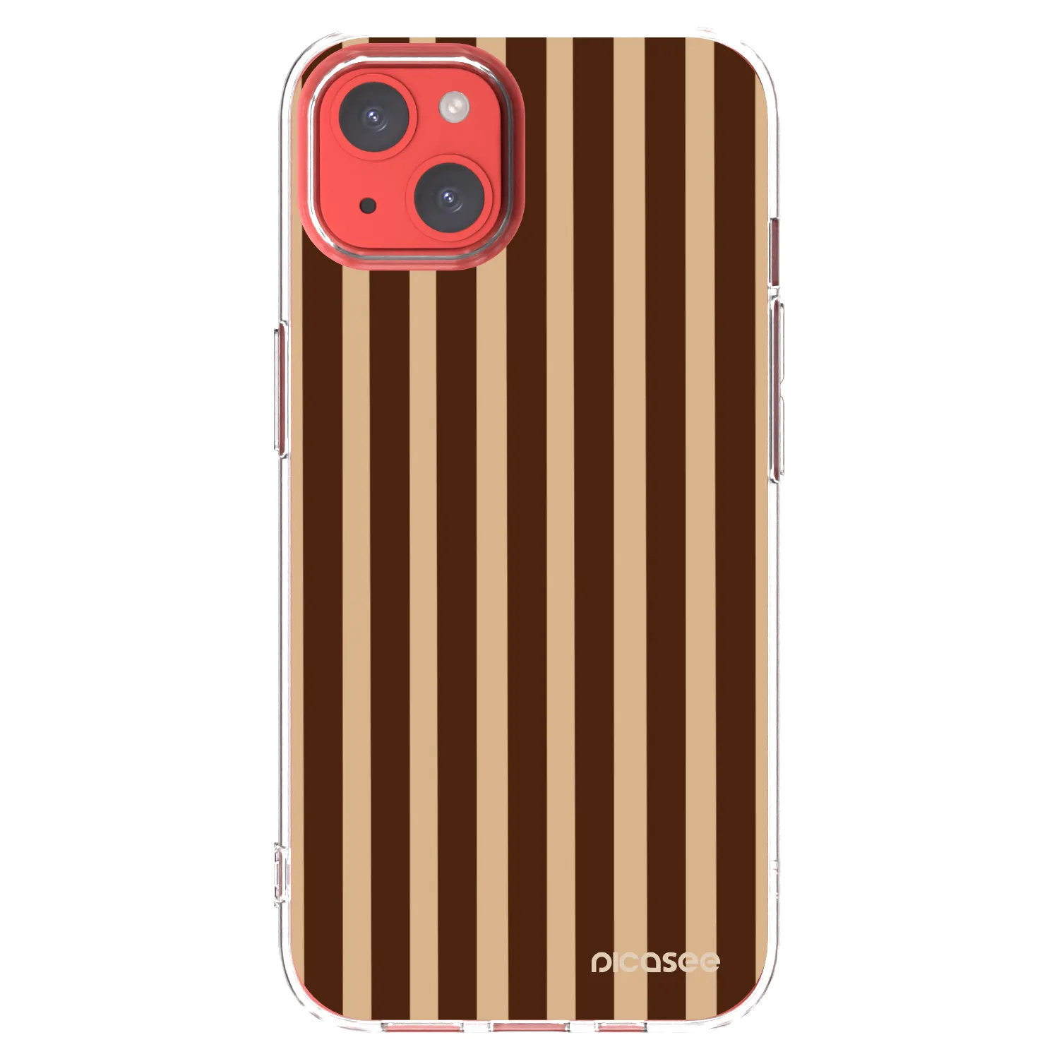 Picasee silikonowe przeźroczyste etui na Apple iPhone 13 - Brown lines