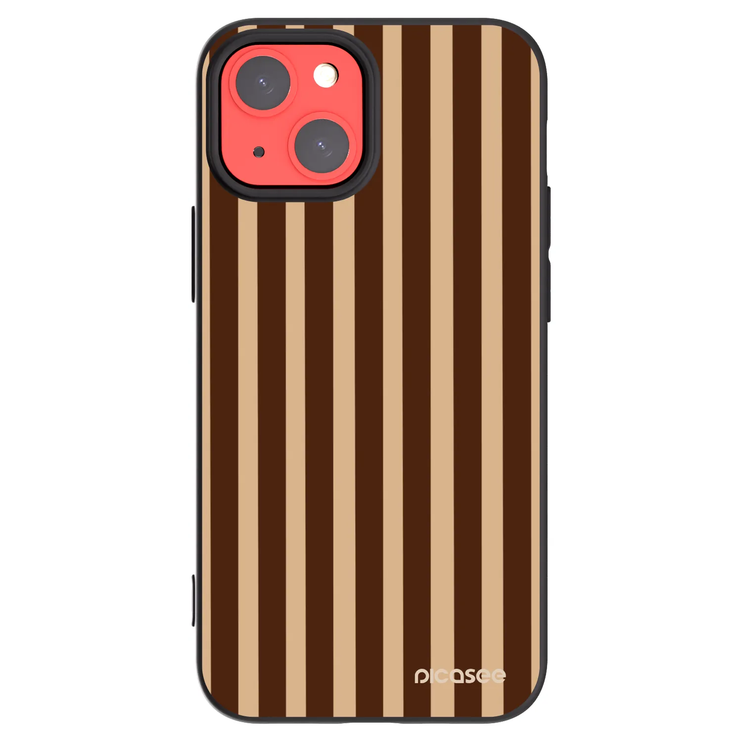 Picasee silikonowe czarne etui na Apple iPhone 13 mini - Brown lines