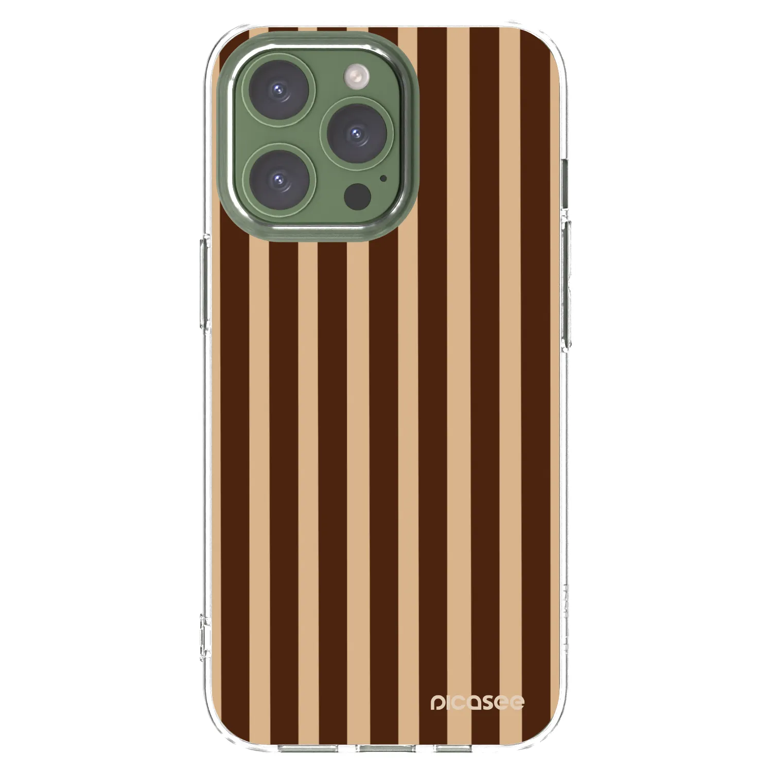 Picasee silikonowe przeźroczyste etui na Apple iPhone 13 Pro - Brown lines