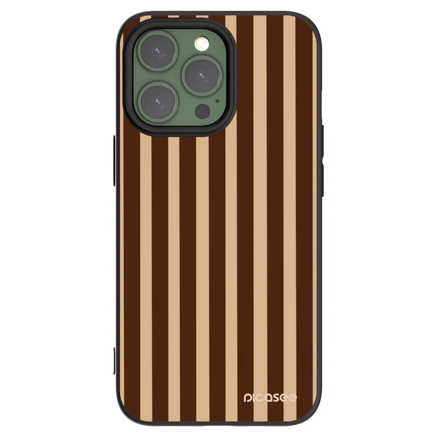 Picasee silikonowe czarne etui na Apple iPhone 13 Pro - Brown lines