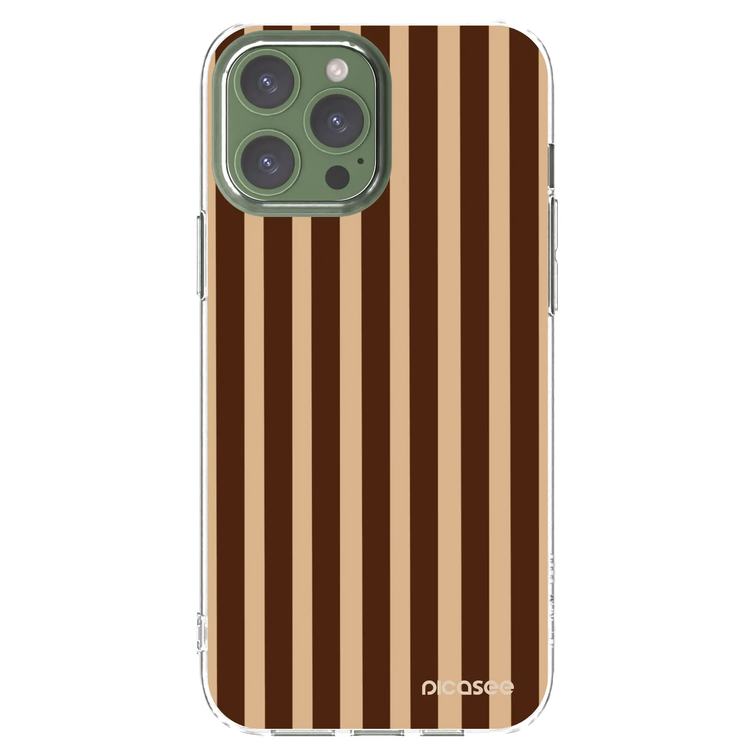 Picasee silikonowe przeźroczyste etui na Apple iPhone 13 Pro Max - Brown lines