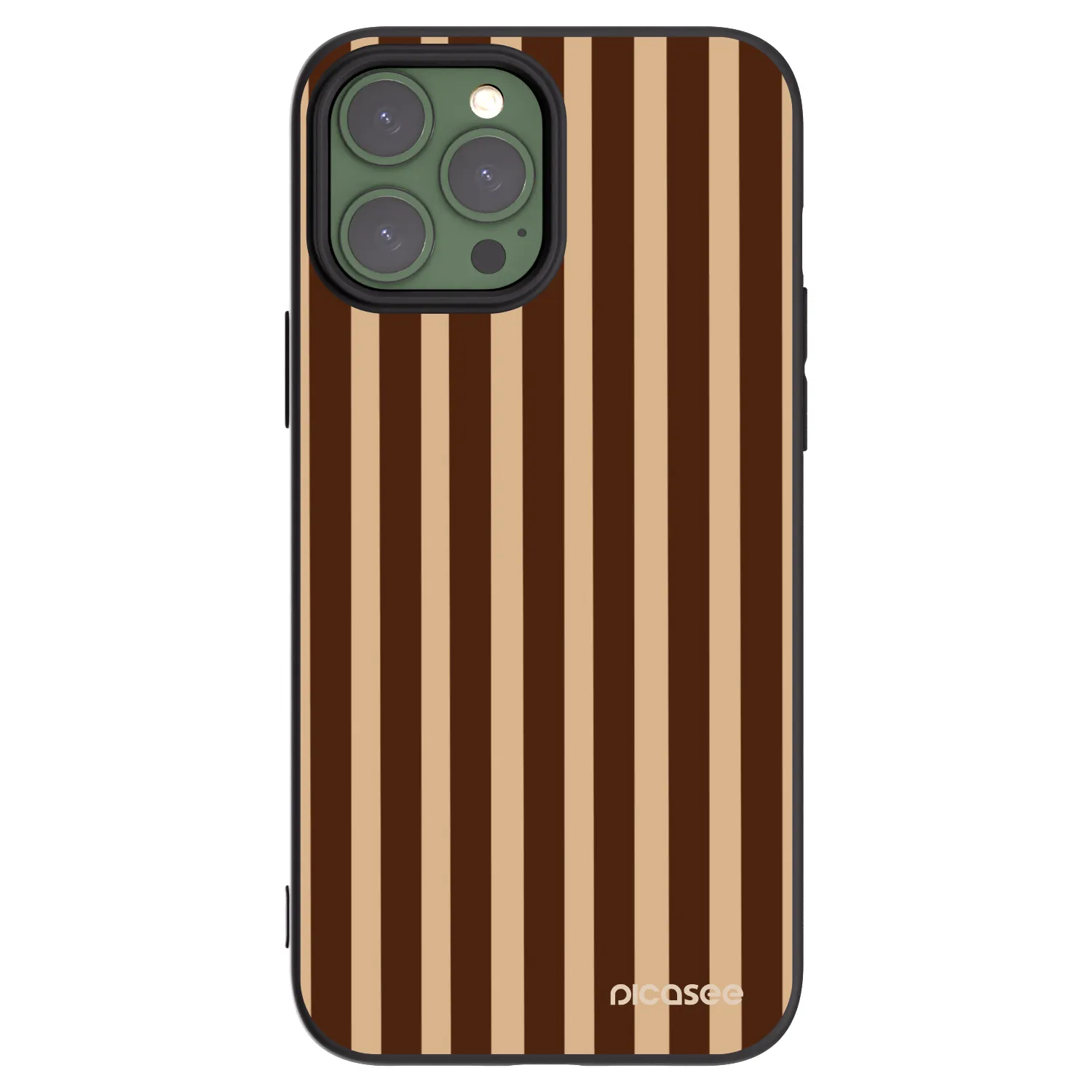 Picasee silikonowe czarne etui na Apple iPhone 13 Pro Max - Brown lines