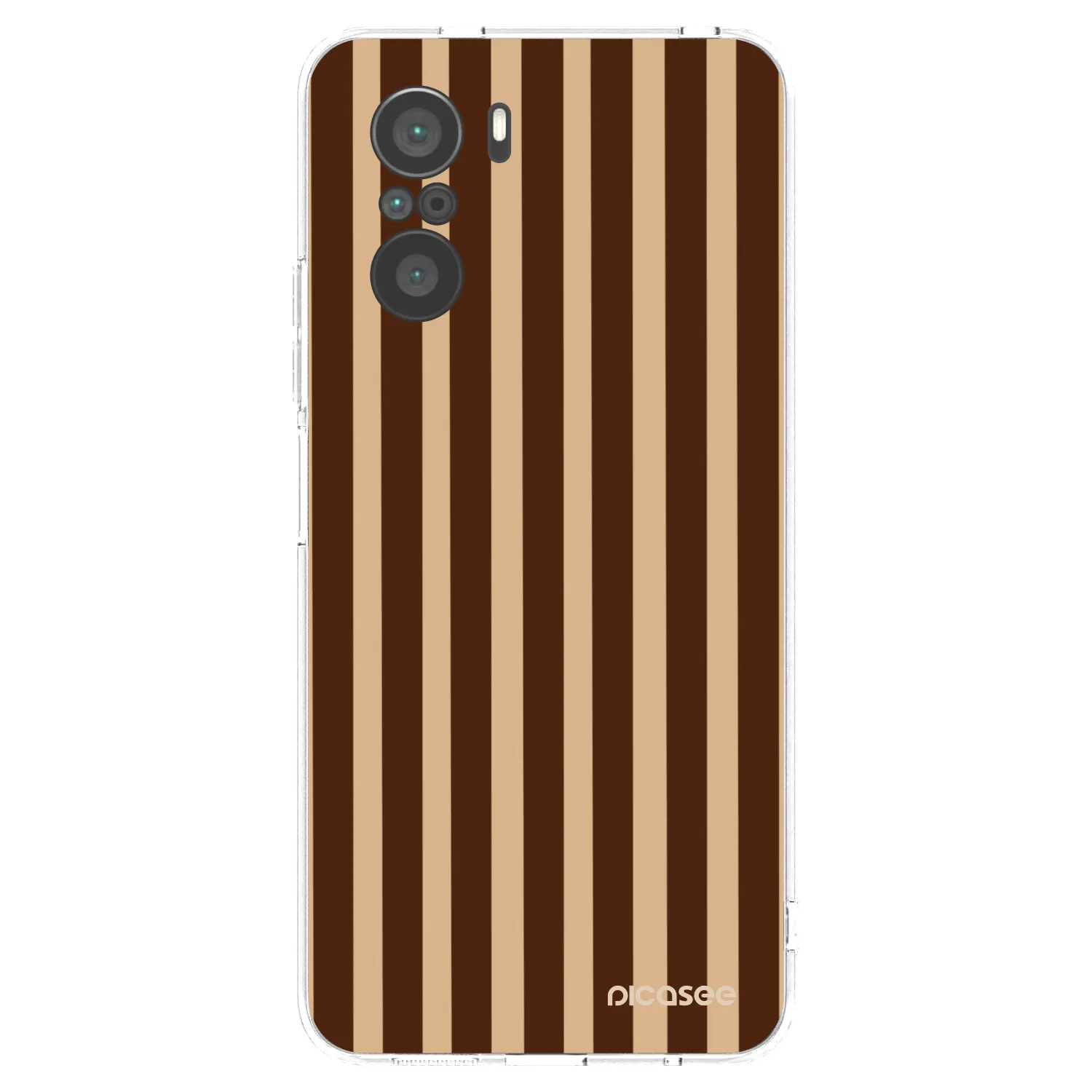 Picasee silikonowe przeźroczyste etui na Xiaomi Poco F3 - Brown lines