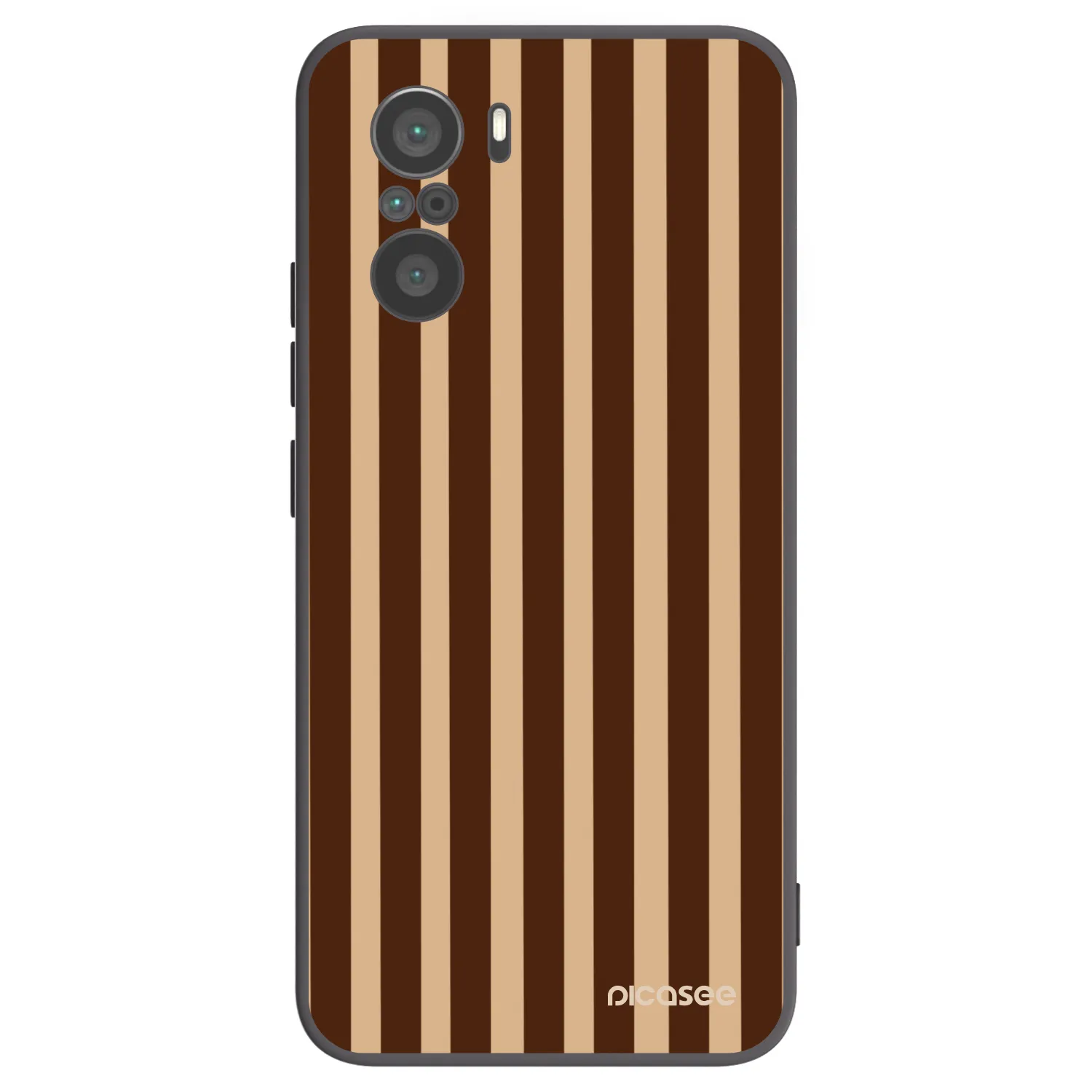 Picasee silikonowe czarne etui na Xiaomi Poco F3 - Brown lines