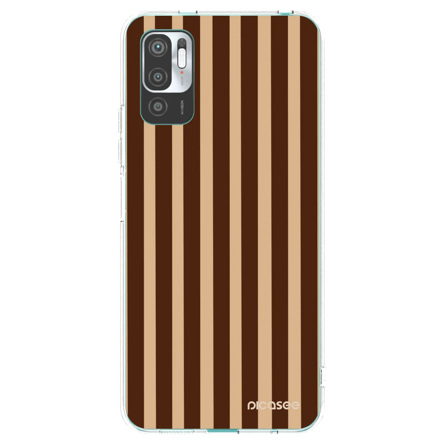Picasee silikonowe przeźroczyste etui na Xiaomi Redmi Note 10 5G - Brown lines