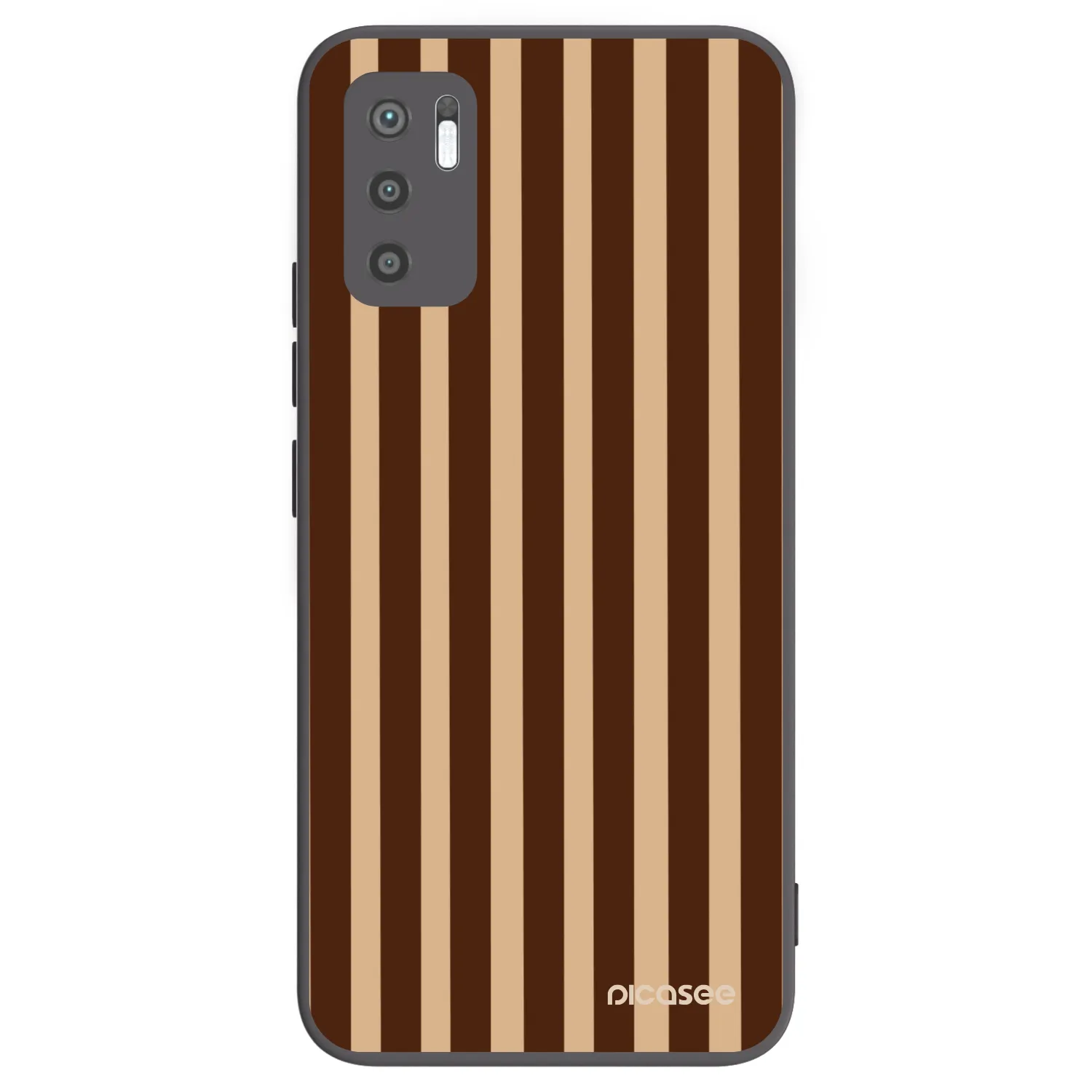 Picasee silikonowe czarne etui na Xiaomi Redmi Note 10 5G - Brown lines