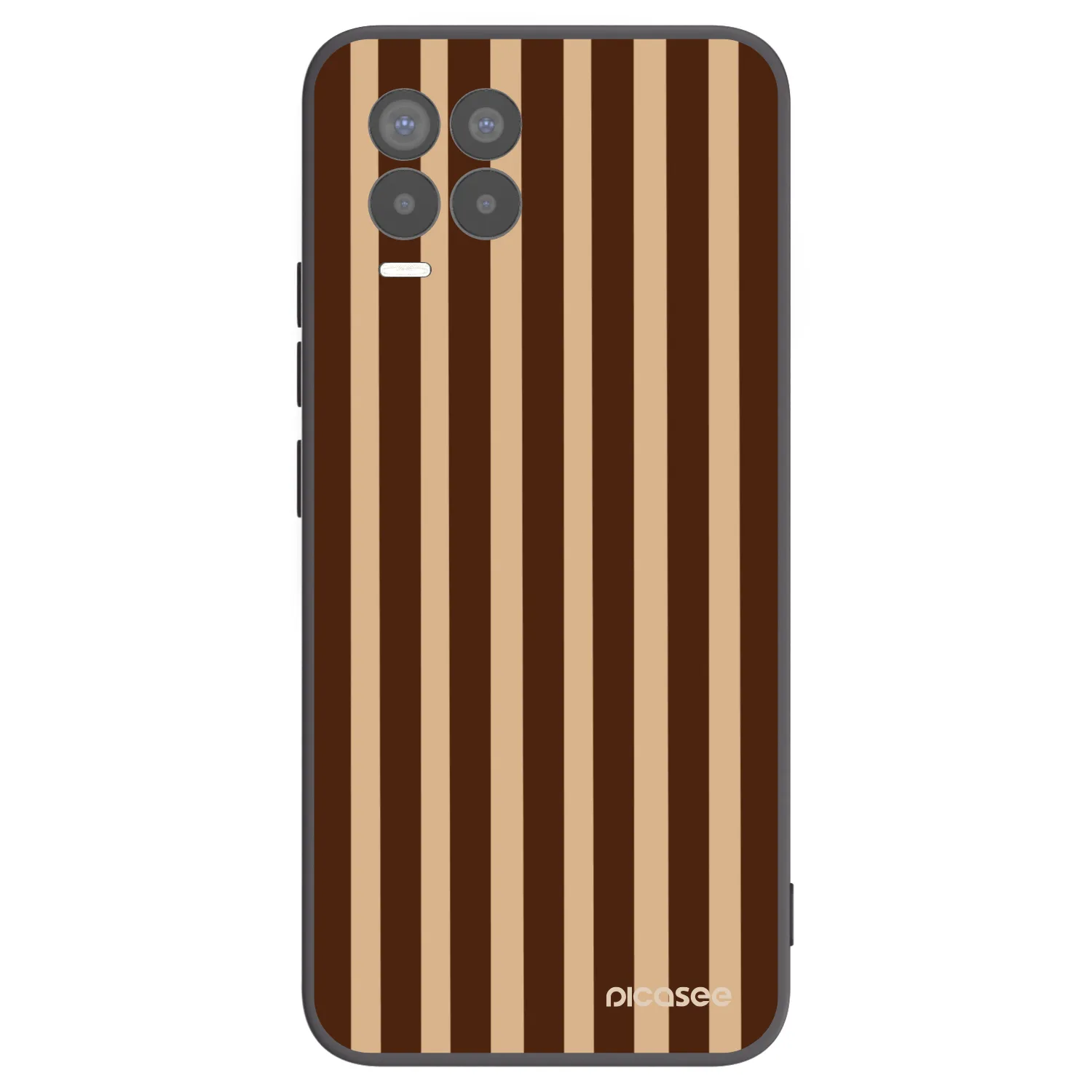 Picasee silikonowe czarne etui na Realme 8 4G - Brown lines