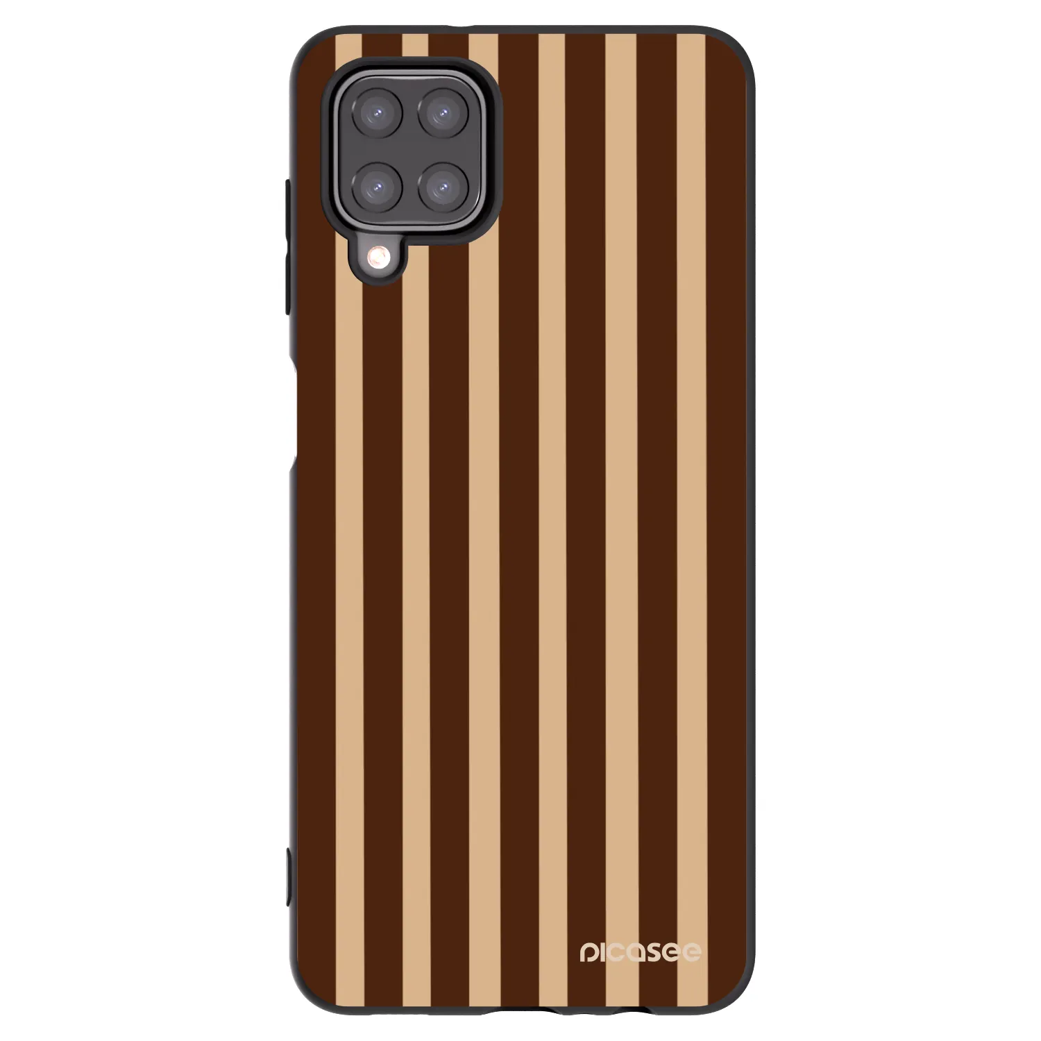Picasee silikonowe czarne etui na Samsung Galaxy M12 M127F - Brown lines