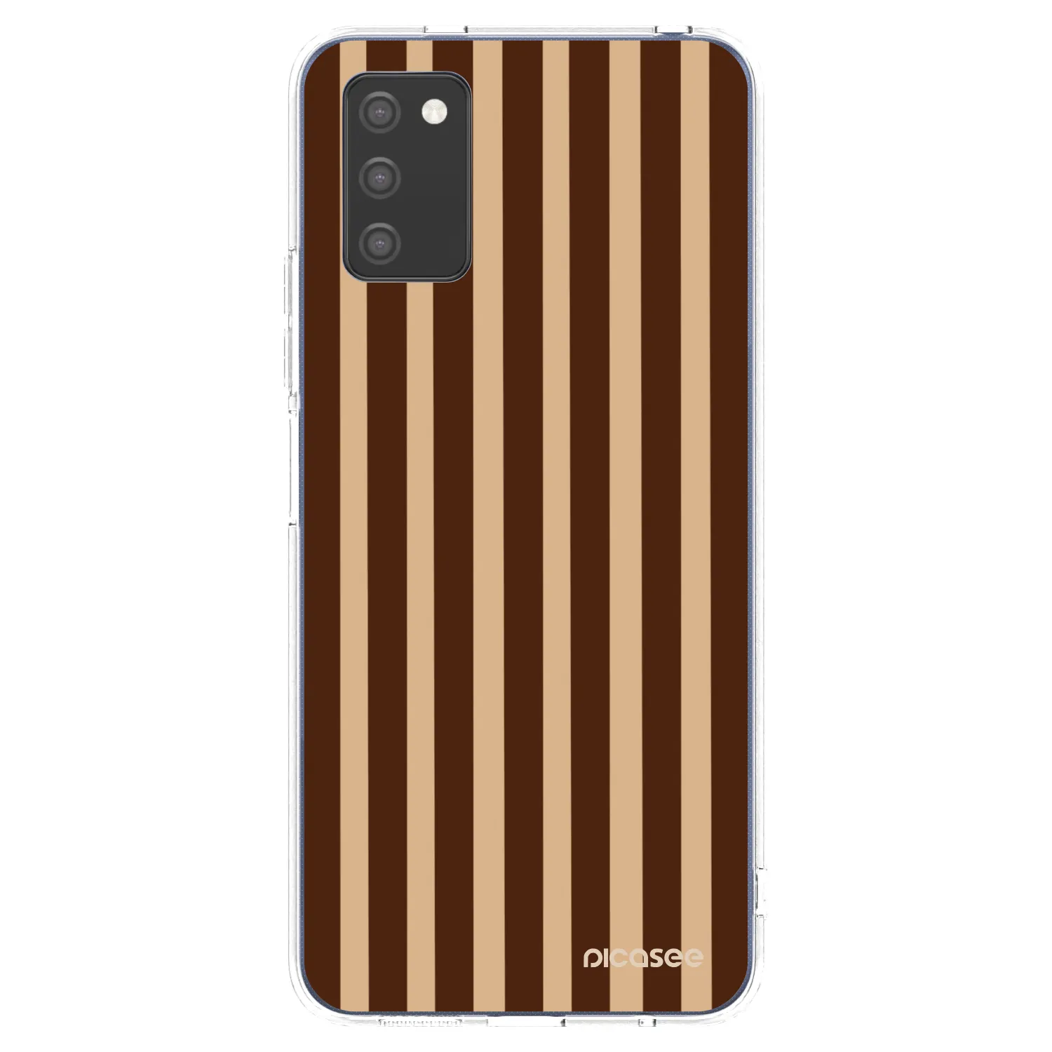 Picasee silikonowe przeźroczyste etui na Samsung Galaxy A02s A025G - Brown lines