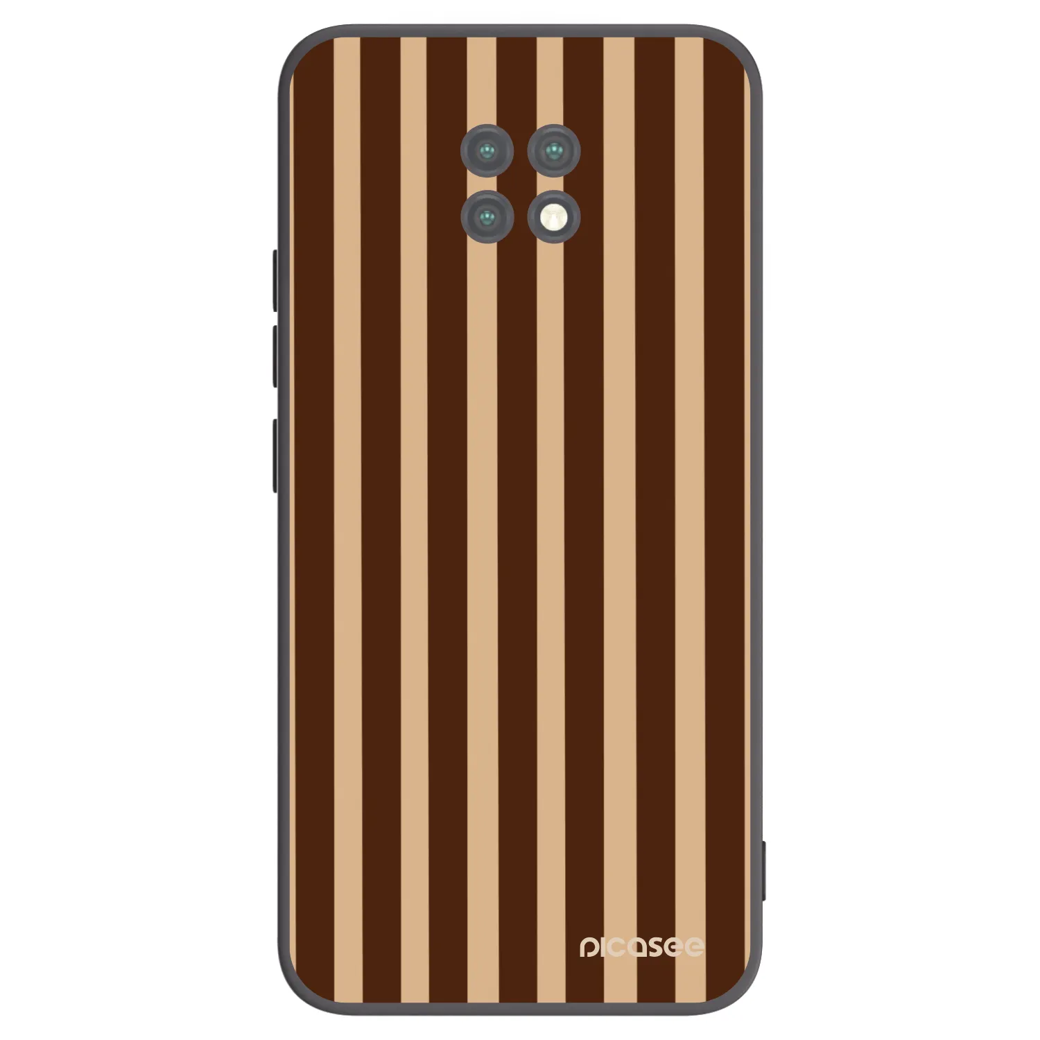 Picasee silikonowe czarne etui na Xiaomi Redmi Note 9T - Brown lines