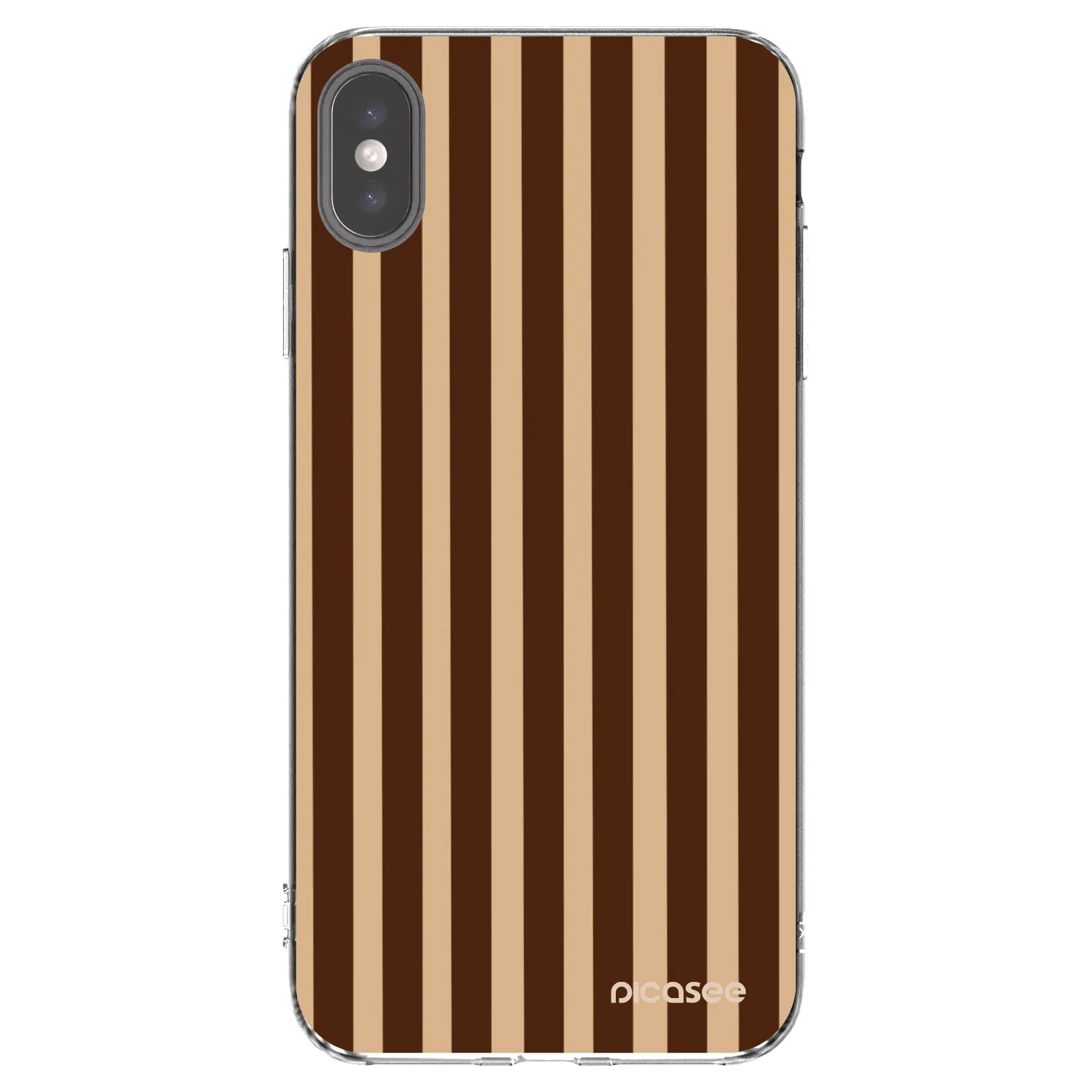 Picasee silikonowe przeźroczyste etui na Apple iPhone XS Max - Brown lines