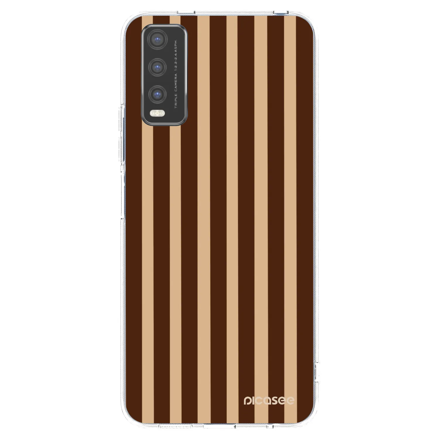 Picasee silikonowe przeźroczyste etui na Vivo Y20s - Brown lines