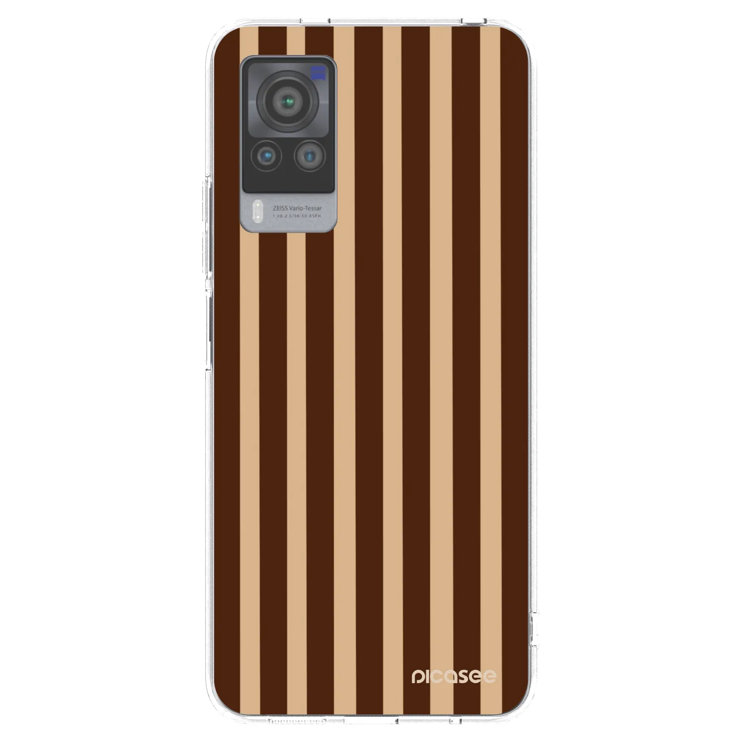 Picasee silikonowe przeźroczyste etui na Vivo X60 Pro 5G - Brown lines