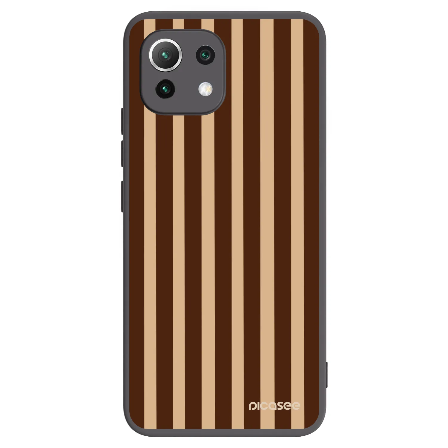 Picasee silikonowe czarne etui na Xiaomi 11 Lite 5G NE - Brown lines