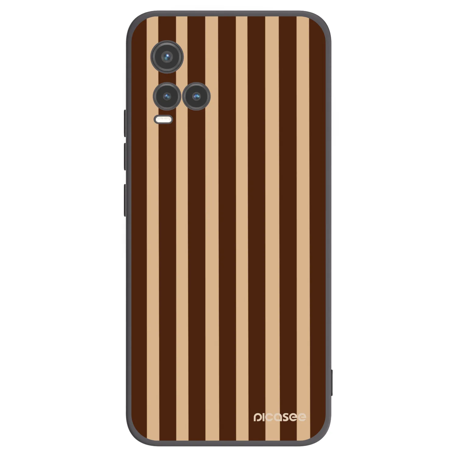 Picasee silikonowe czarne etui na Vivo Y33s - Brown lines