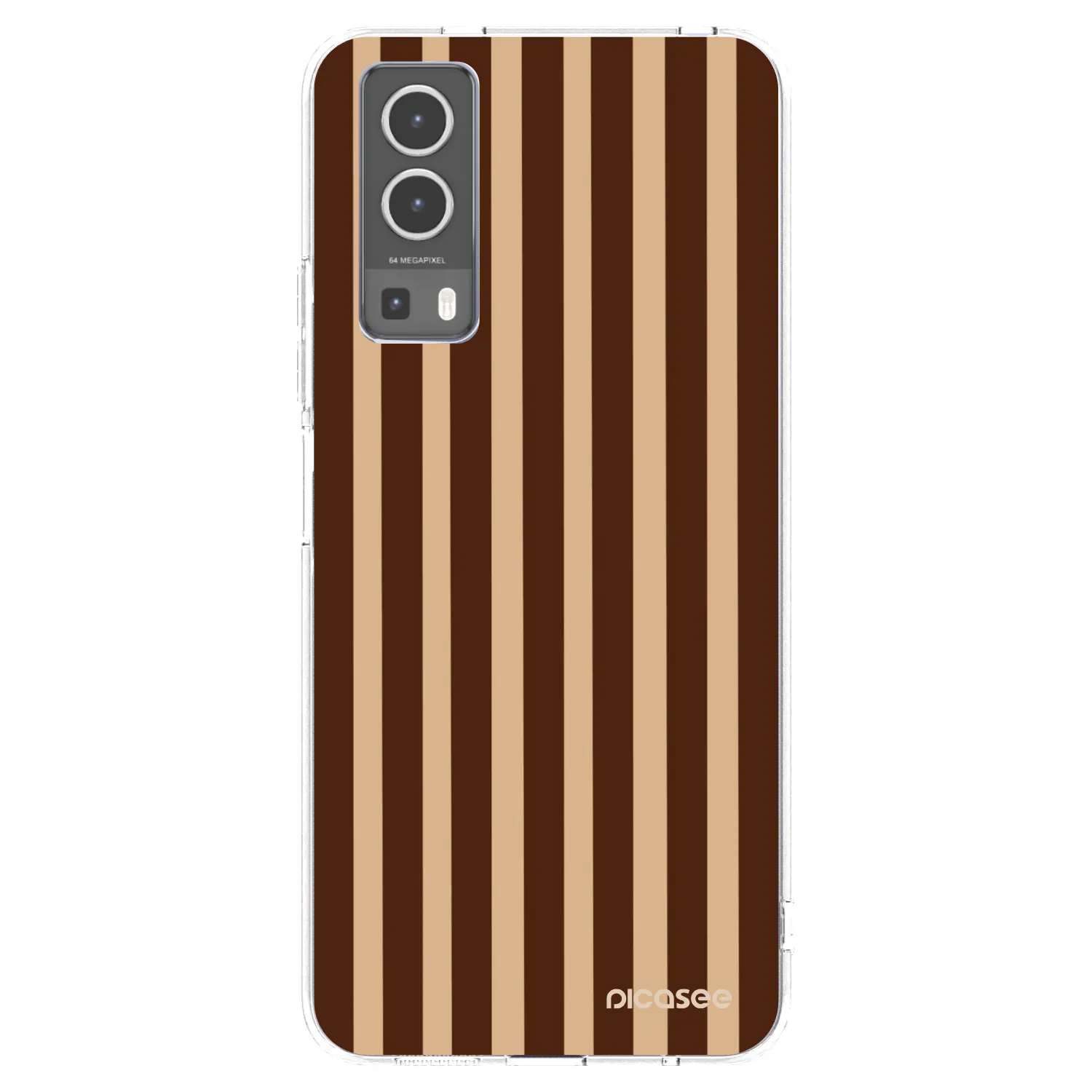 Picasee silikonowe przeźroczyste etui na Vivo Y72 5G - Brown lines