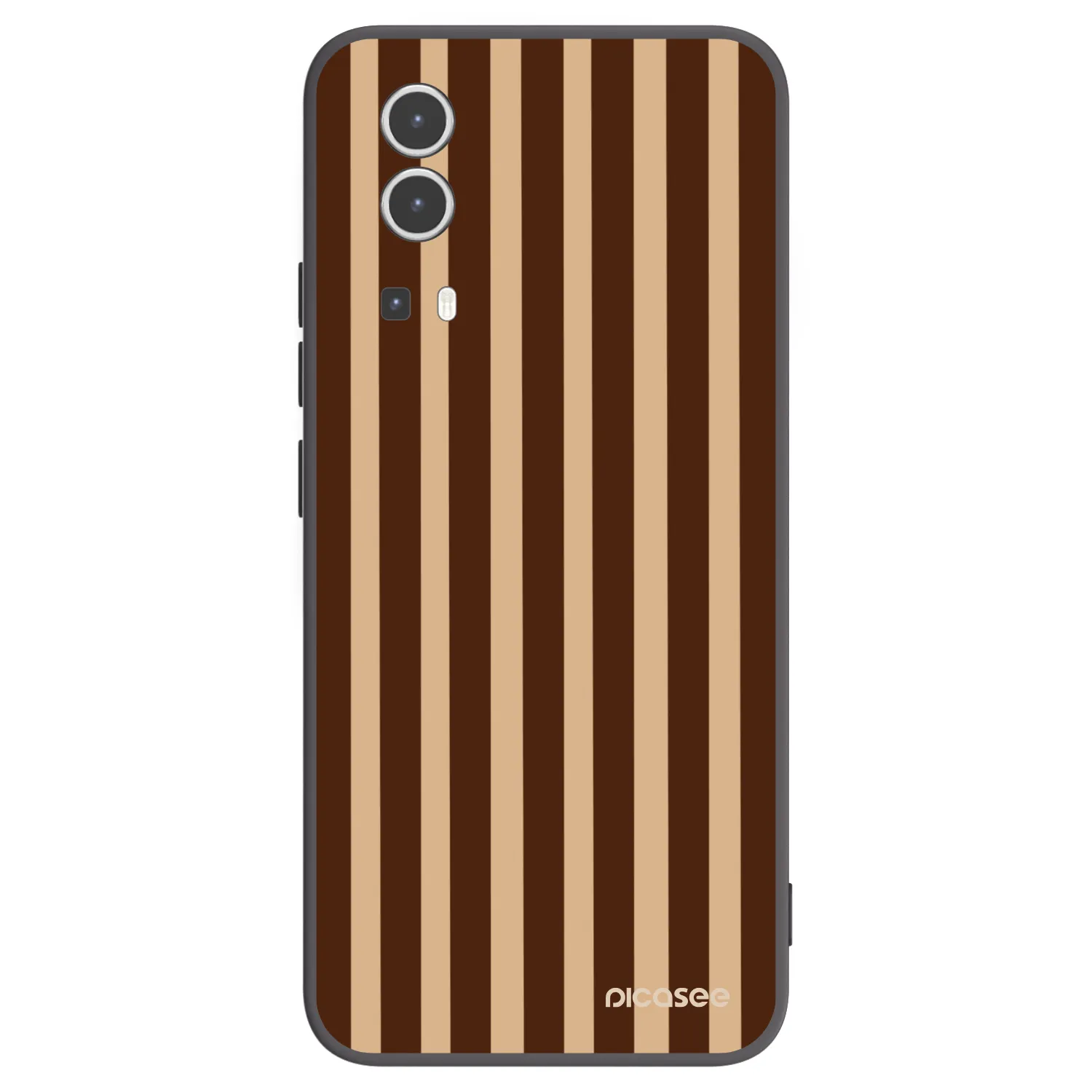 Picasee silikonowe czarne etui na Vivo Y72 5G - Brown lines