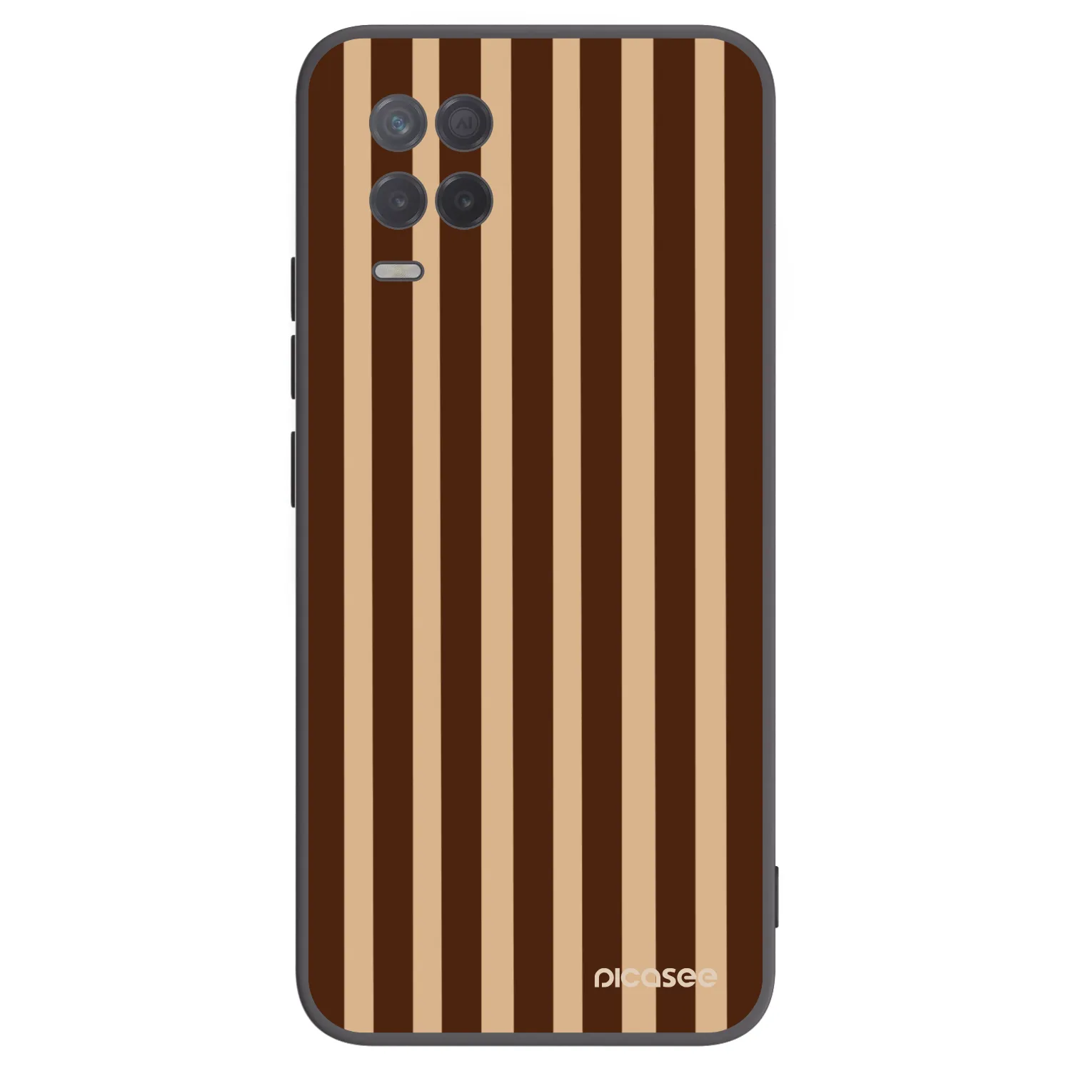 Picasee silikonowe czarne etui na Realme 8 5G - Brown lines
