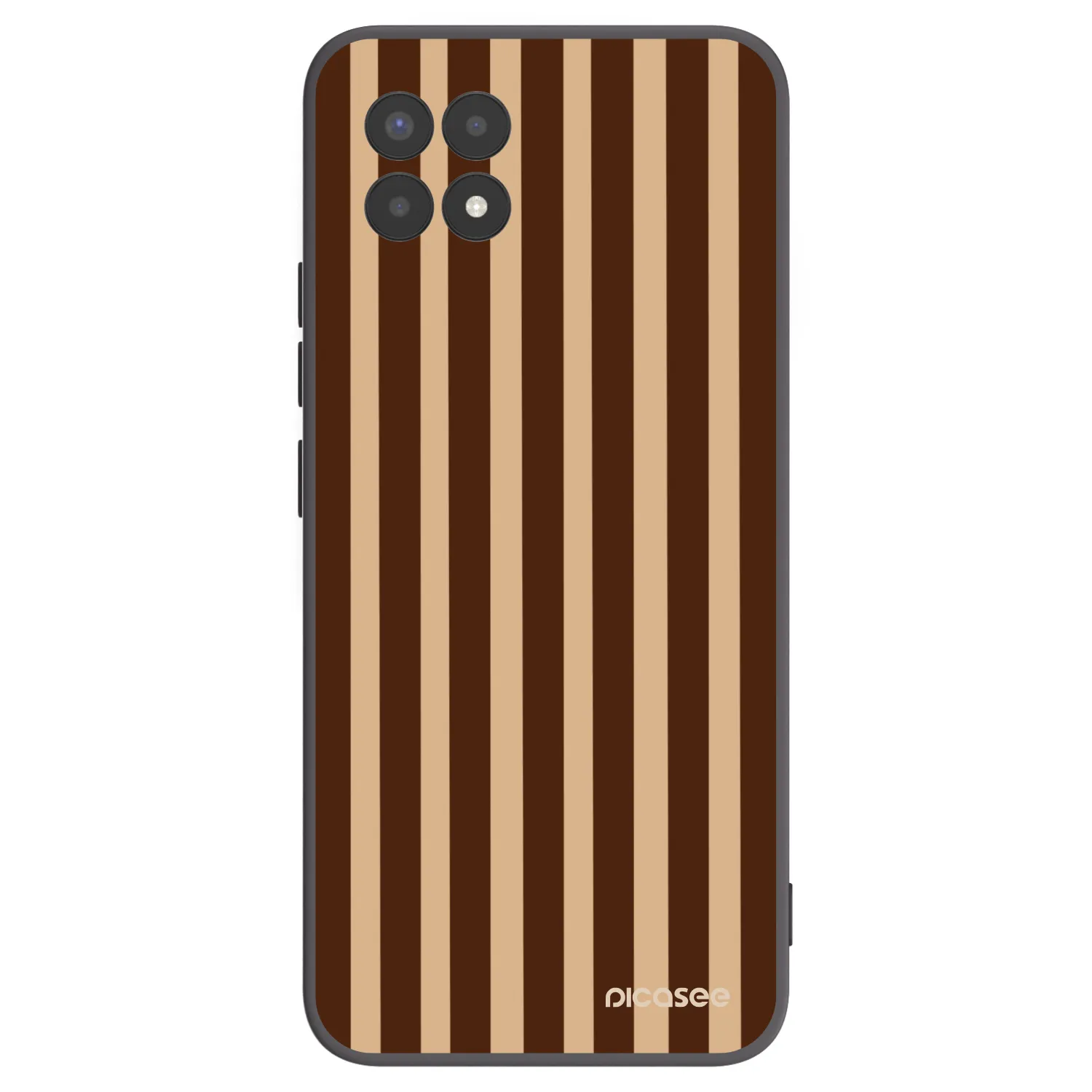 Picasee silikonowe czarne etui na Realme 8i - Brown lines