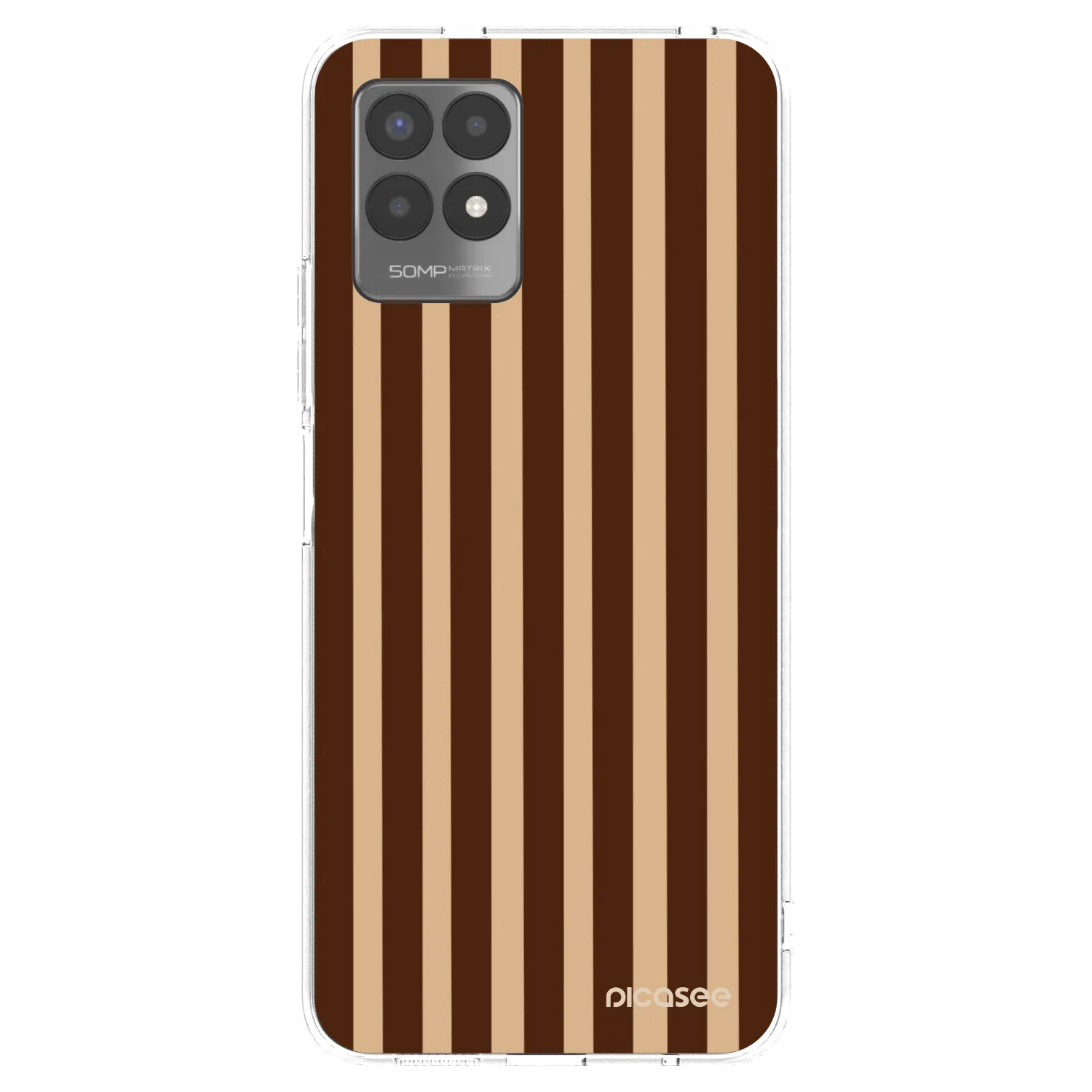 Picasee silikonowe przeźroczyste etui na Realme 8i - Brown lines