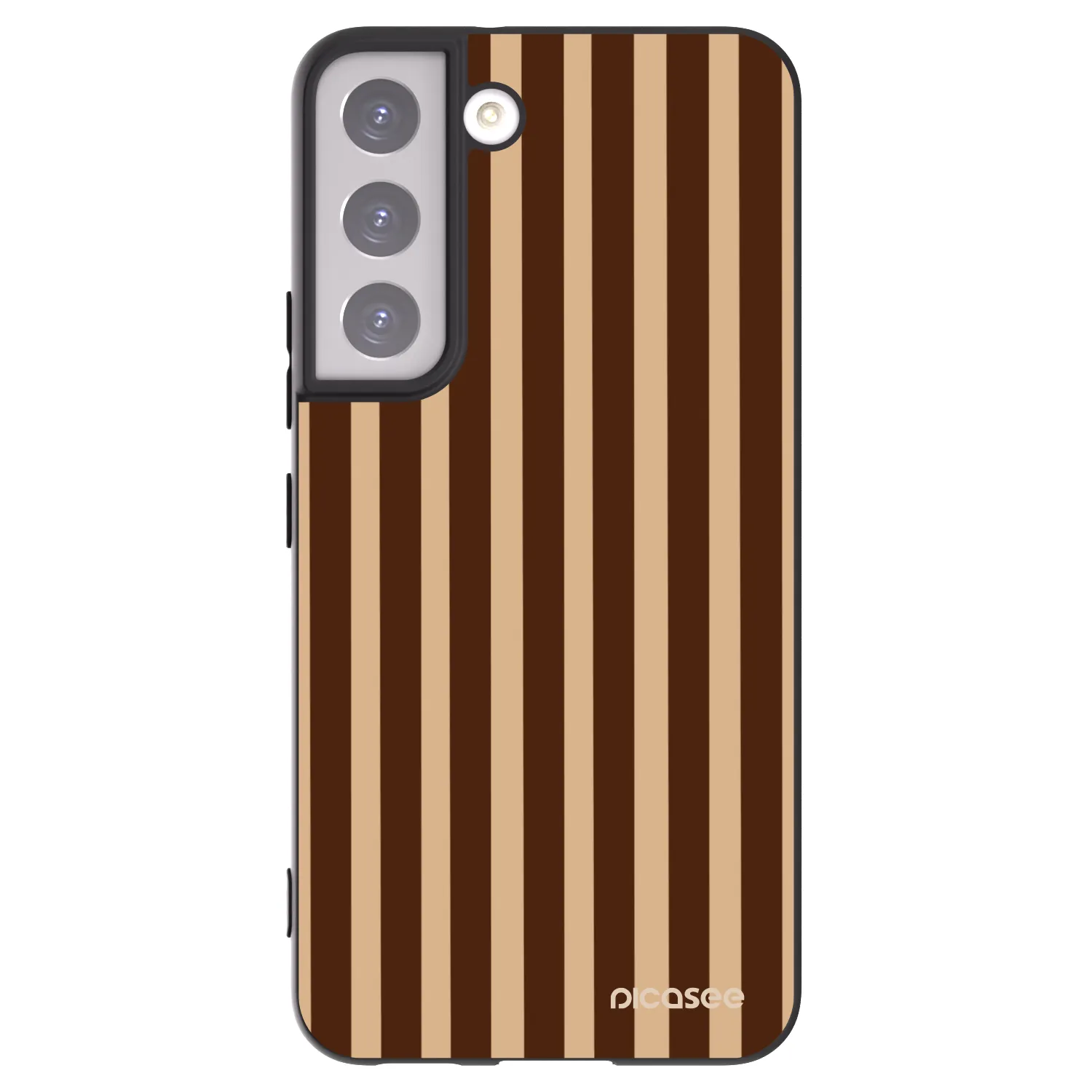 Picasee silikonowe czarne etui na Samsung Galaxy S22 5G - Brown lines