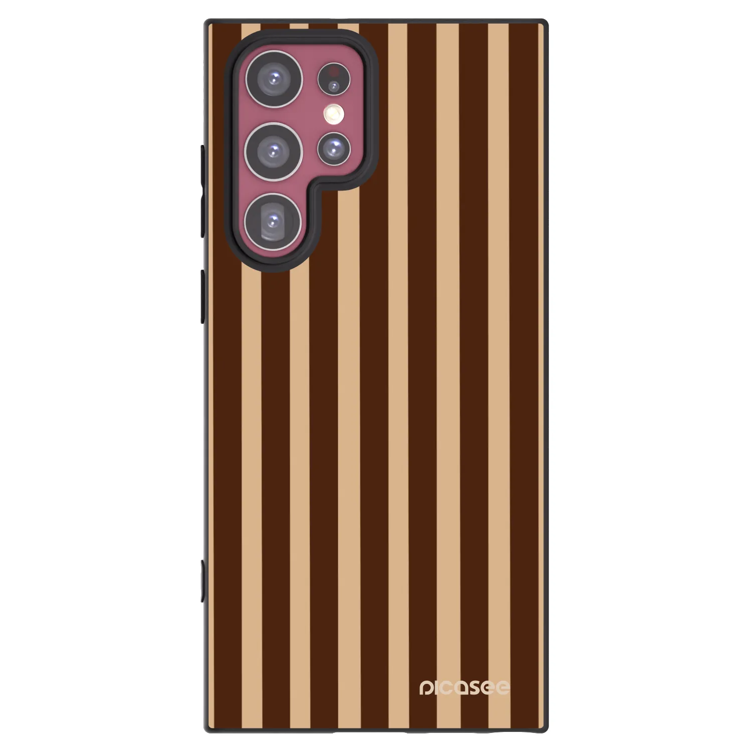 Picasee silikonowe czarne etui na Samsung Galaxy S22 Ultra 5G - Brown lines