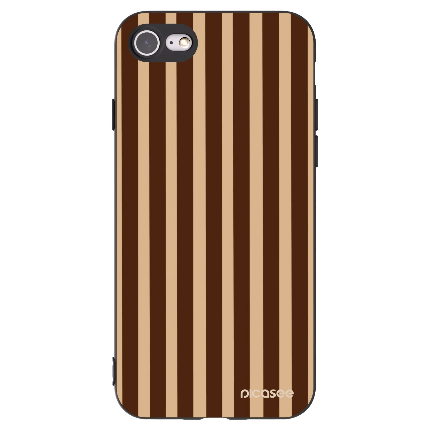 Picasee silikonowe czarne etui na Apple iPhone SE 2022 - Brown lines