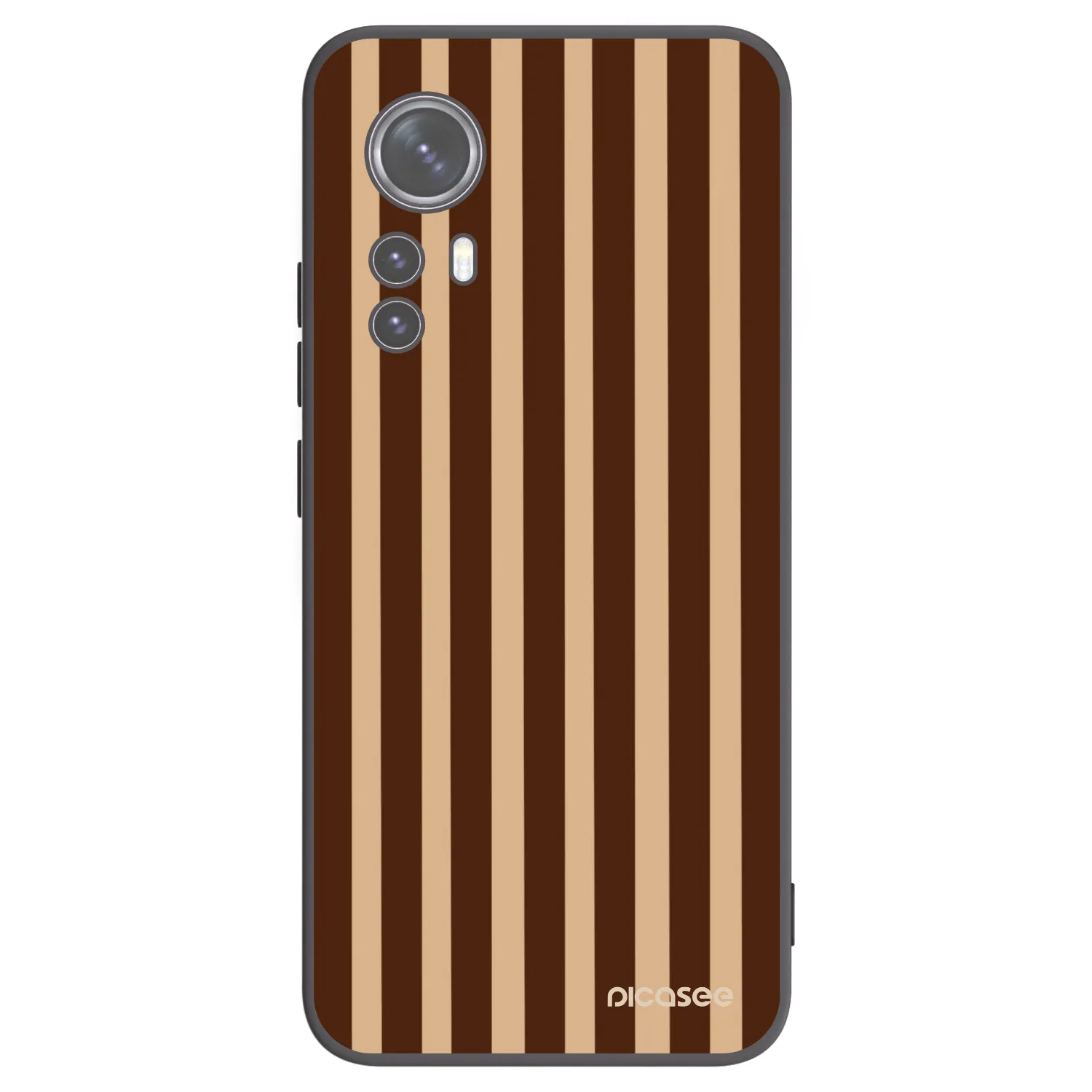 Picasee silikonowe czarne etui na Xiaomi 12 - Brown lines