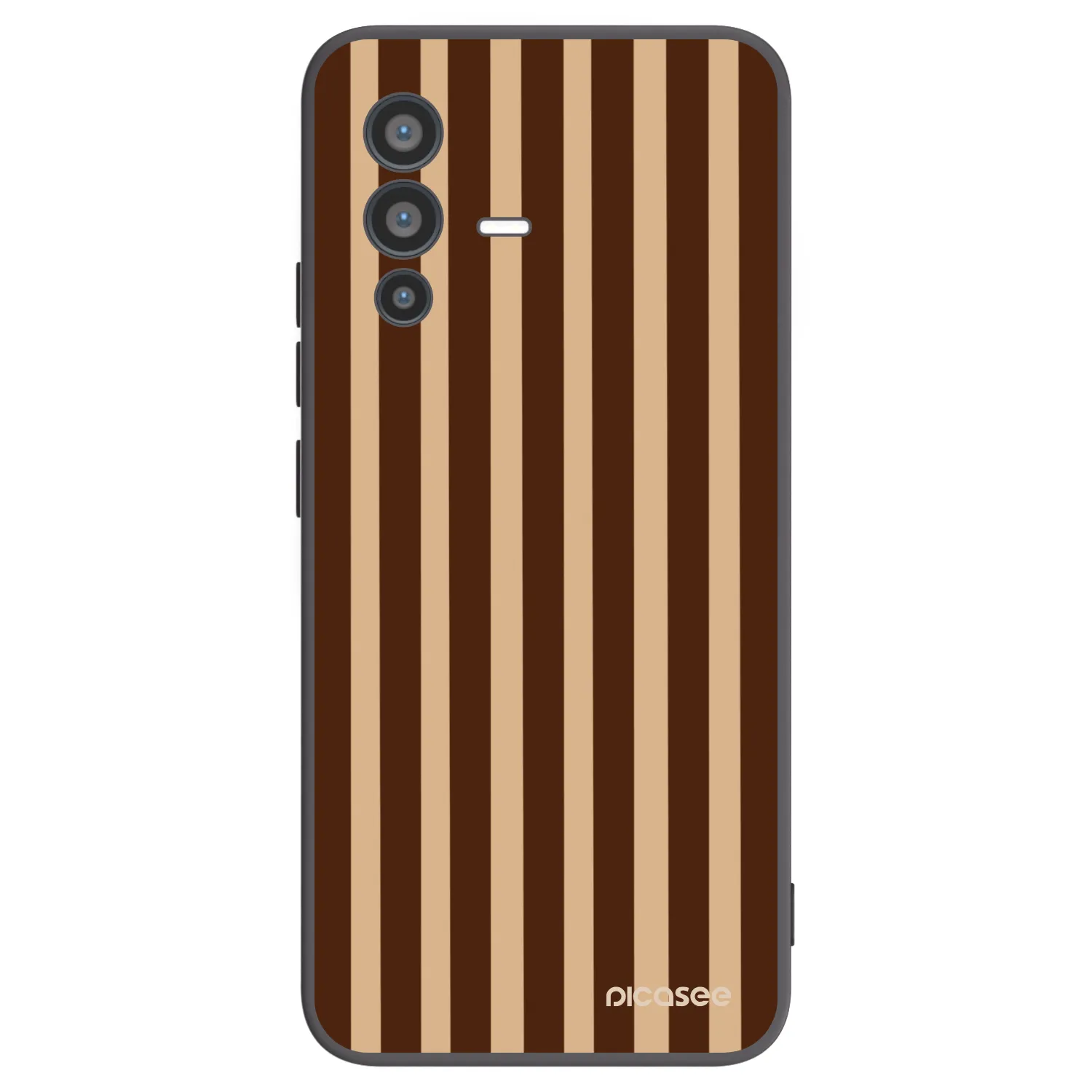 Picasee silikonowe czarne etui na Vivo V23 5G - Brown lines