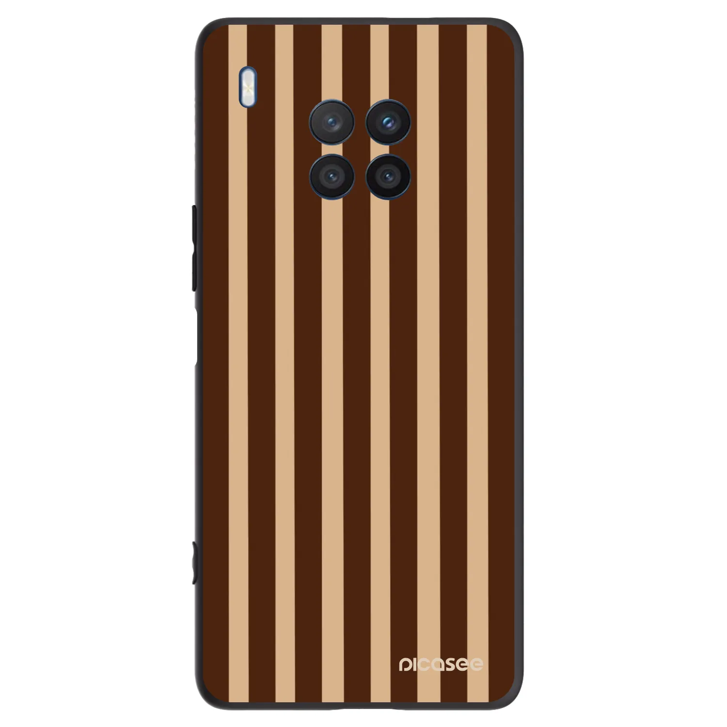 Picasee silikonowe czarne etui na Honor 50 Lite - Brown lines