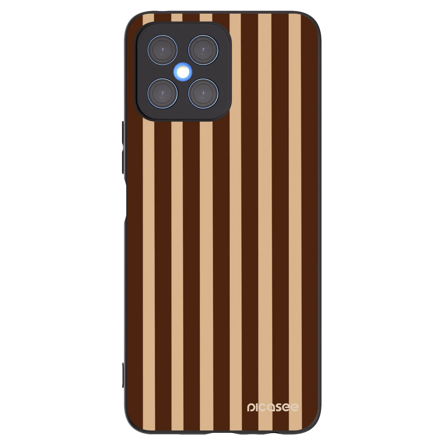 Picasee silikonowe czarne etui na Honor X8 4G - Brown lines