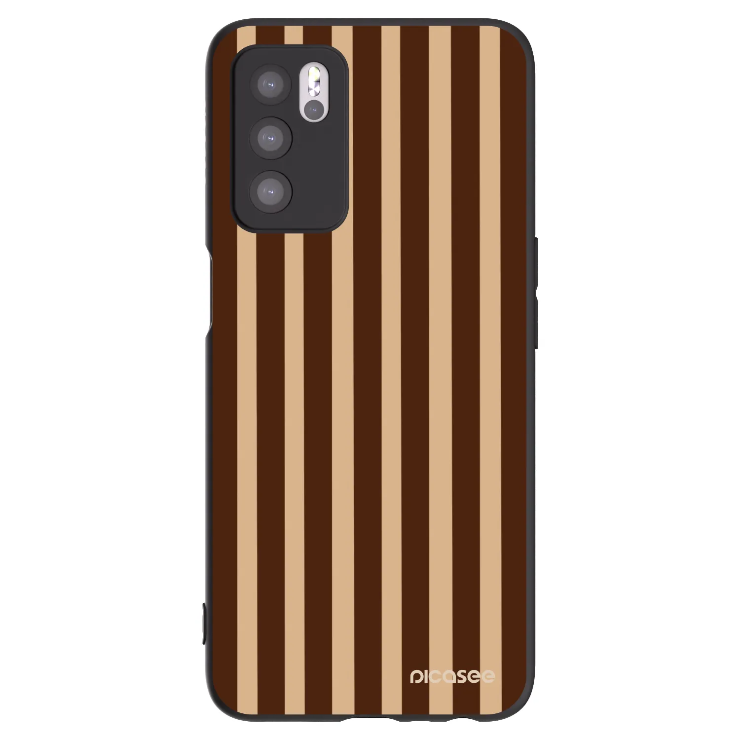 Picasee silikonowe czarne etui na OPPO A16 - Brown lines