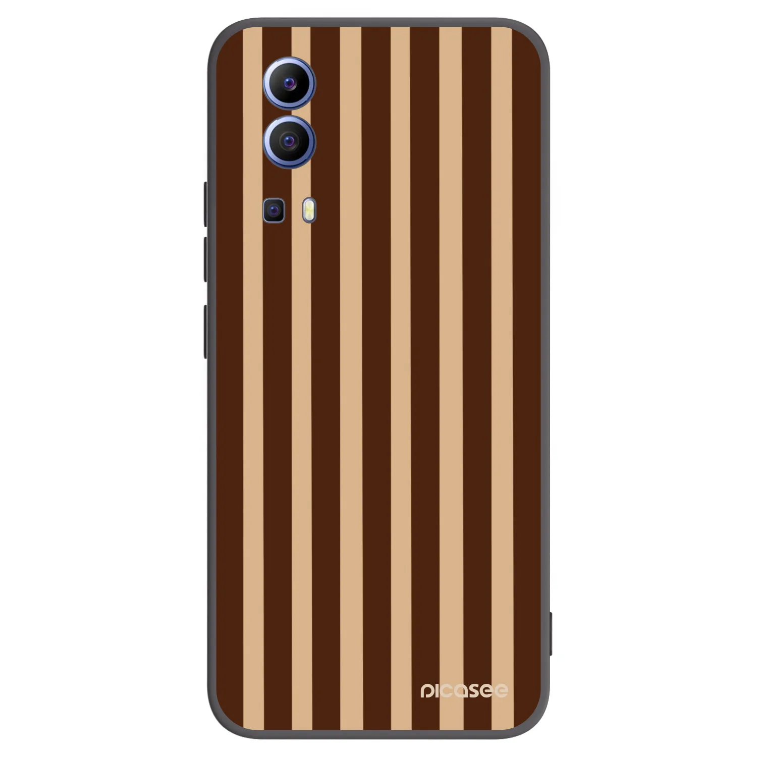 Picasee silikonowe czarne etui na Vivo Y52 5G - Brown lines