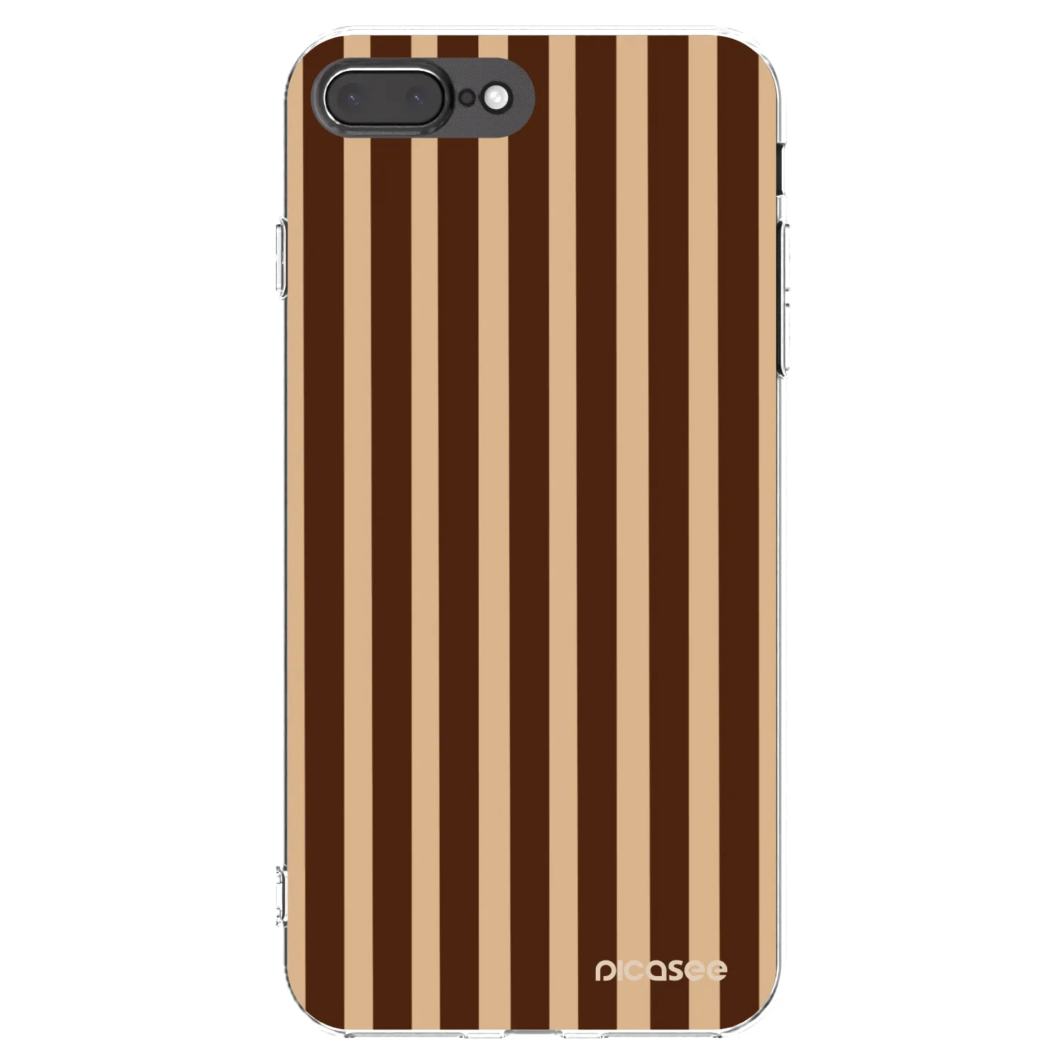 Picasee silikonowe przeźroczyste etui na Apple iPhone 8 Plus - Brown lines