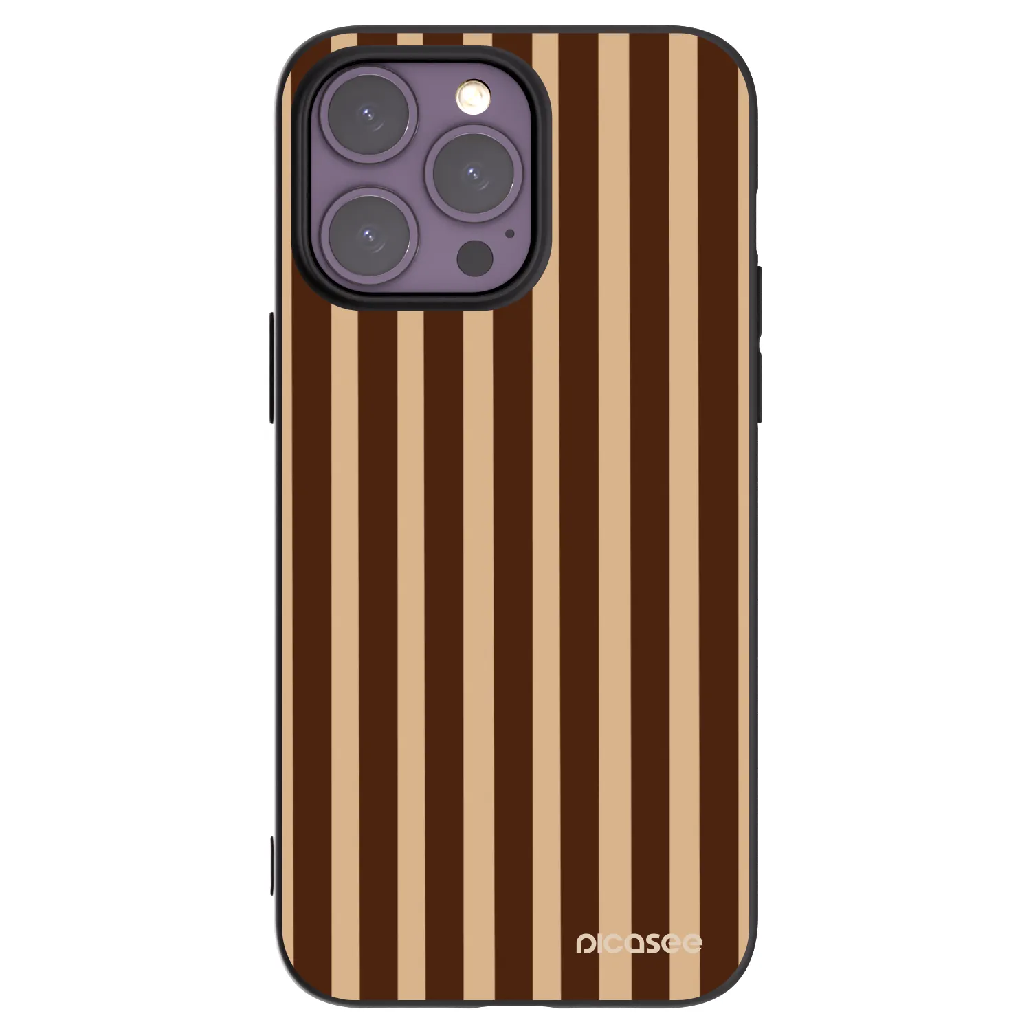 Picasee silikonowe czarne etui na Apple iPhone 14 Pro Max - Brown lines
