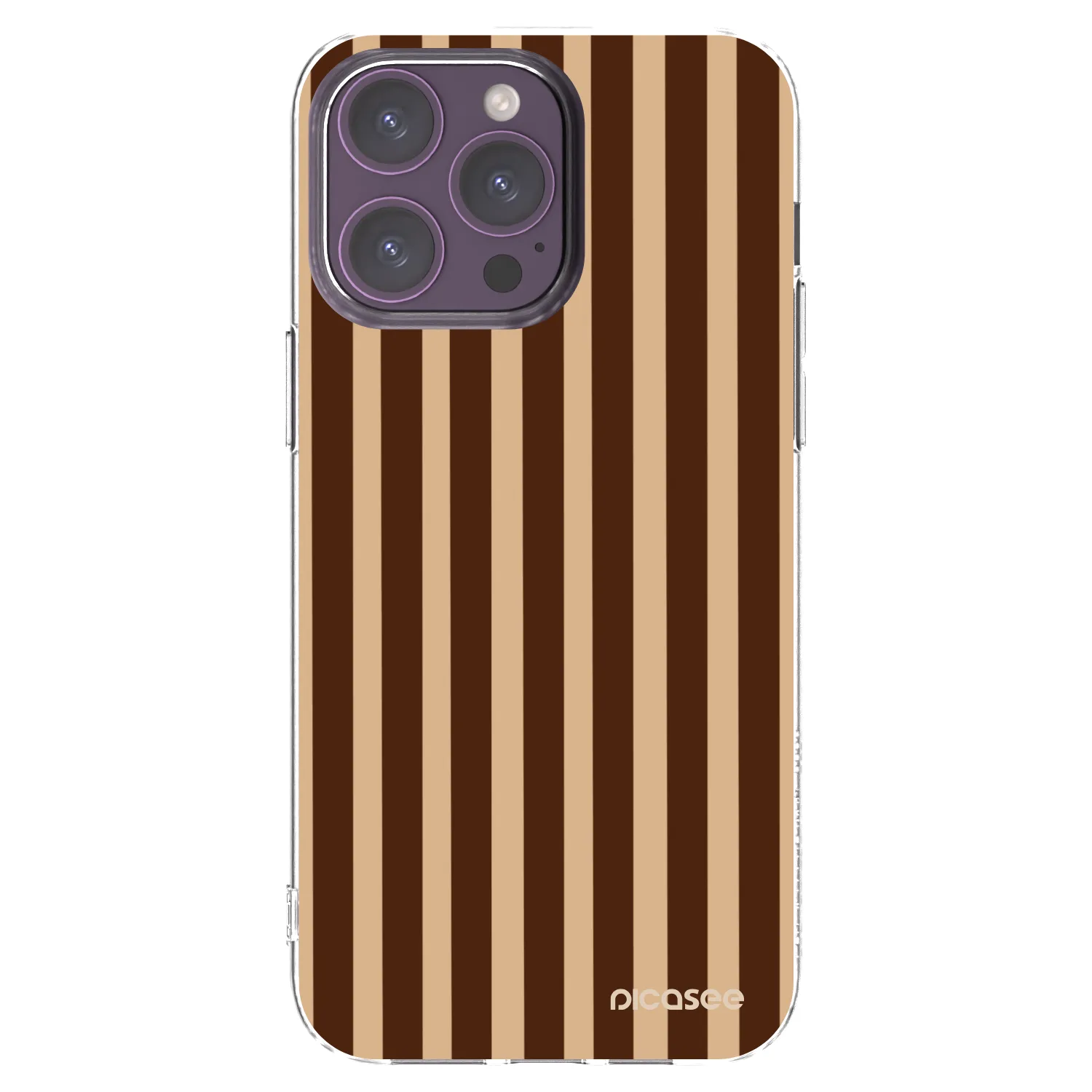 Picasee silikonowe przeźroczyste etui na Apple iPhone 14 Pro Max - Brown lines