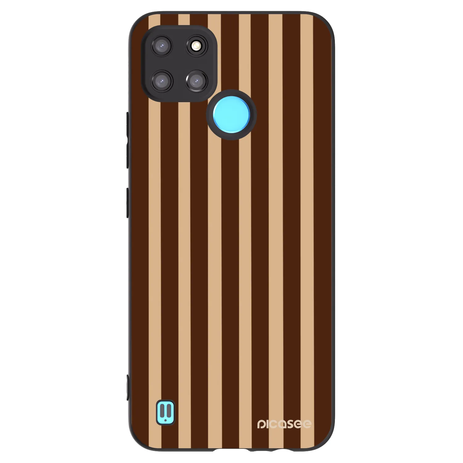 Picasee silikonowe czarne etui na Realme C21Y - Brown lines