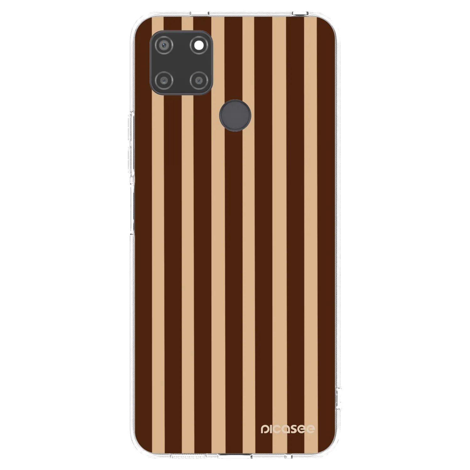 Picasee silikonowe przeźroczyste etui na Realme C21Y - Brown lines