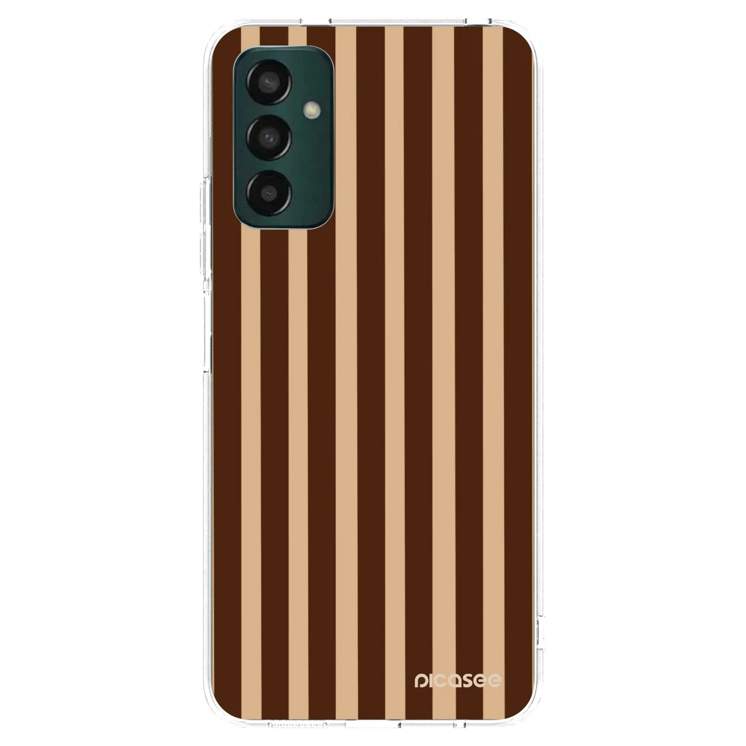 Picasee silikonowe przeźroczyste etui na Samsung Galaxy M13 M135F - Brown lines