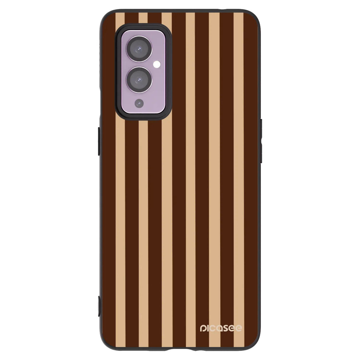 Picasee silikonowe czarne etui na OnePlus 9 - Brown lines