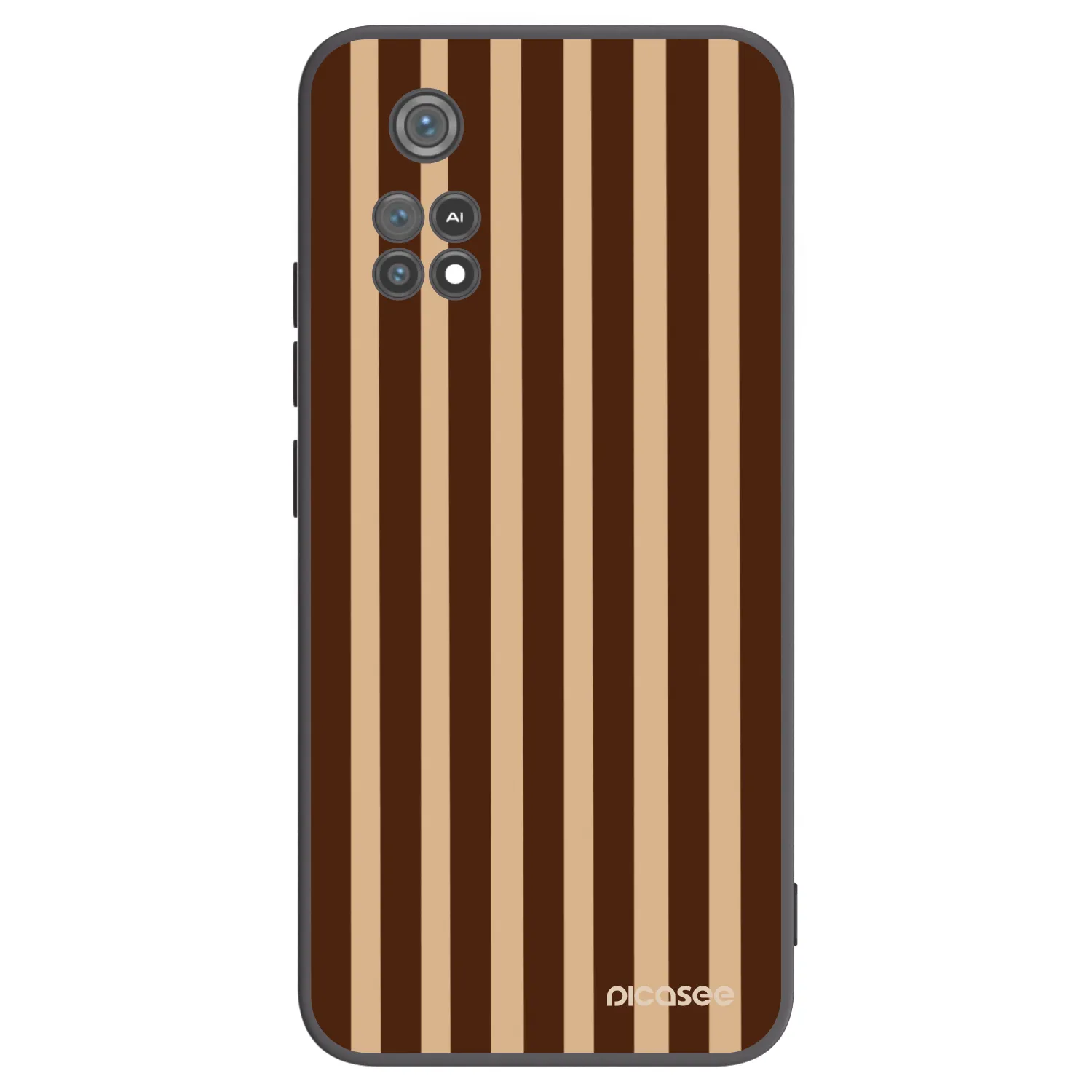 Picasee silikonowe czarne etui na Xiaomi Poco M4 Pro - Brown lines