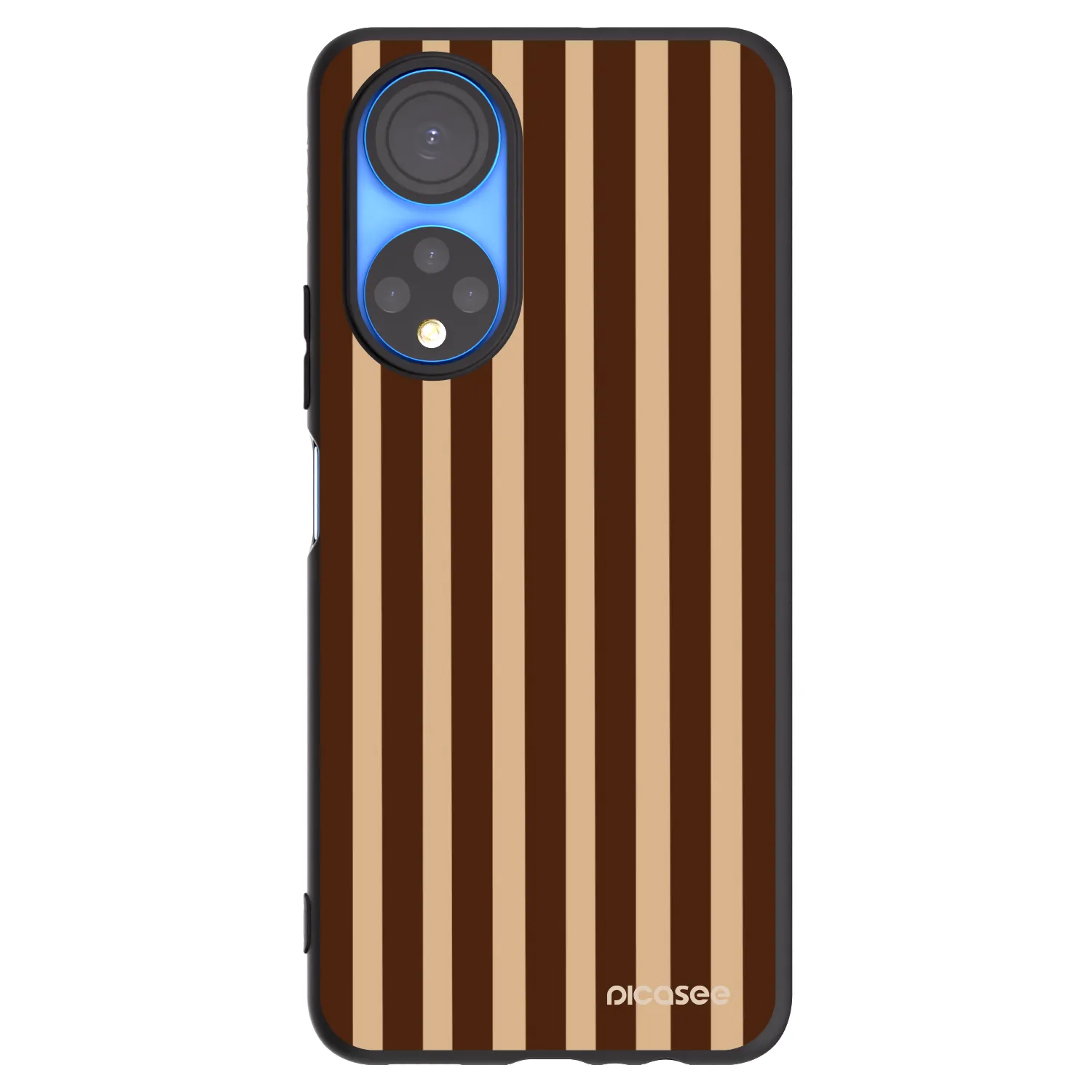 Picasee silikonowe czarne etui na Honor X7 - Brown lines