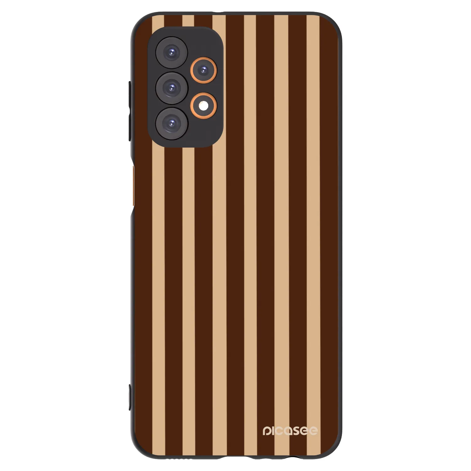 Picasee silikonowe czarne etui na Samsung Galaxy A23 A236B 5G - Brown lines