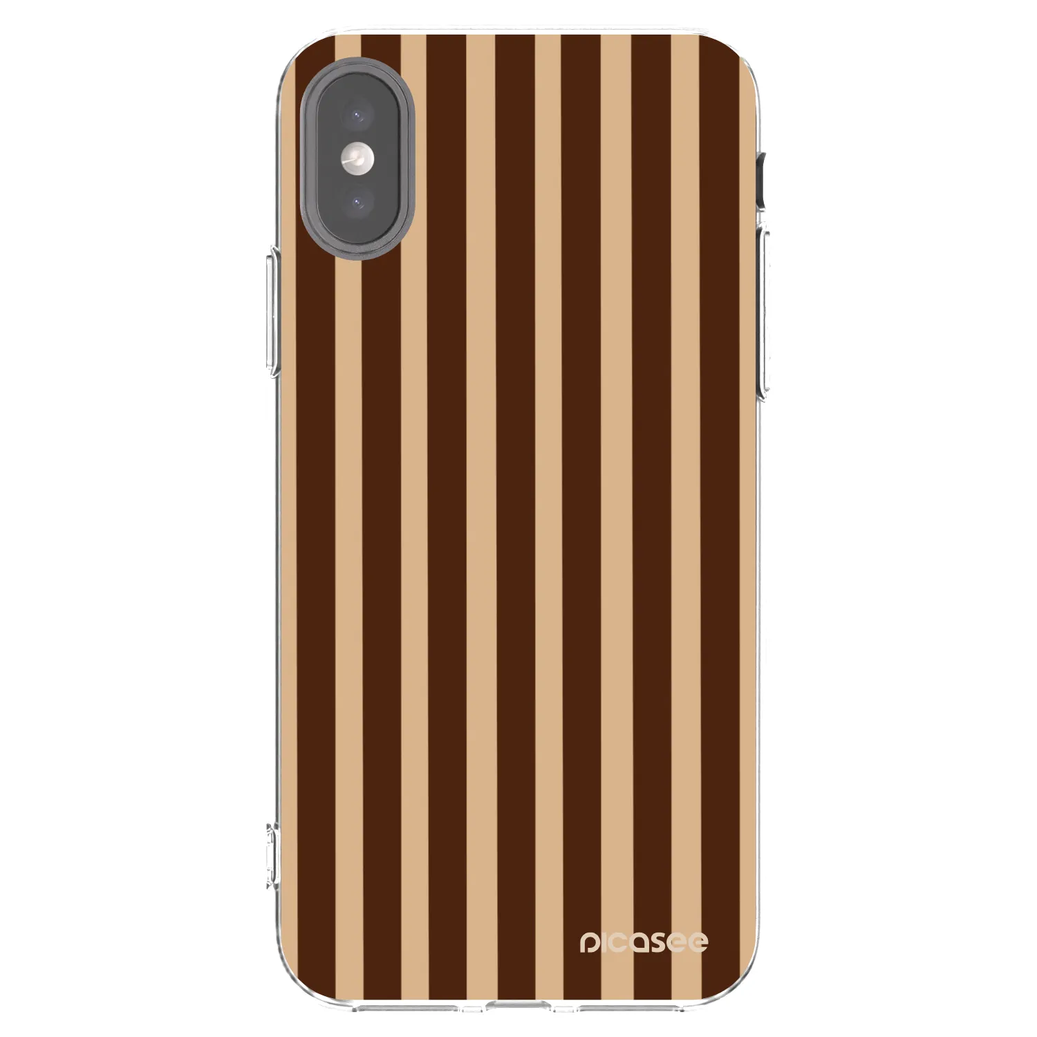 Picasee silikonowe przeźroczyste etui na Apple iPhone X/XS - Brown lines
