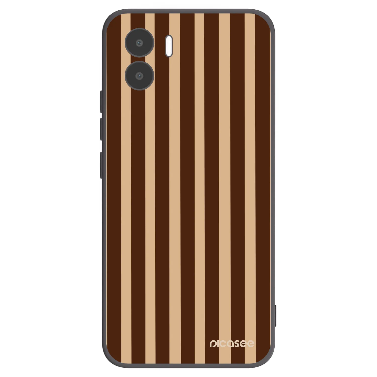 Picasee silikonowe czarne etui na Xiaomi Redmi A1 - Brown lines