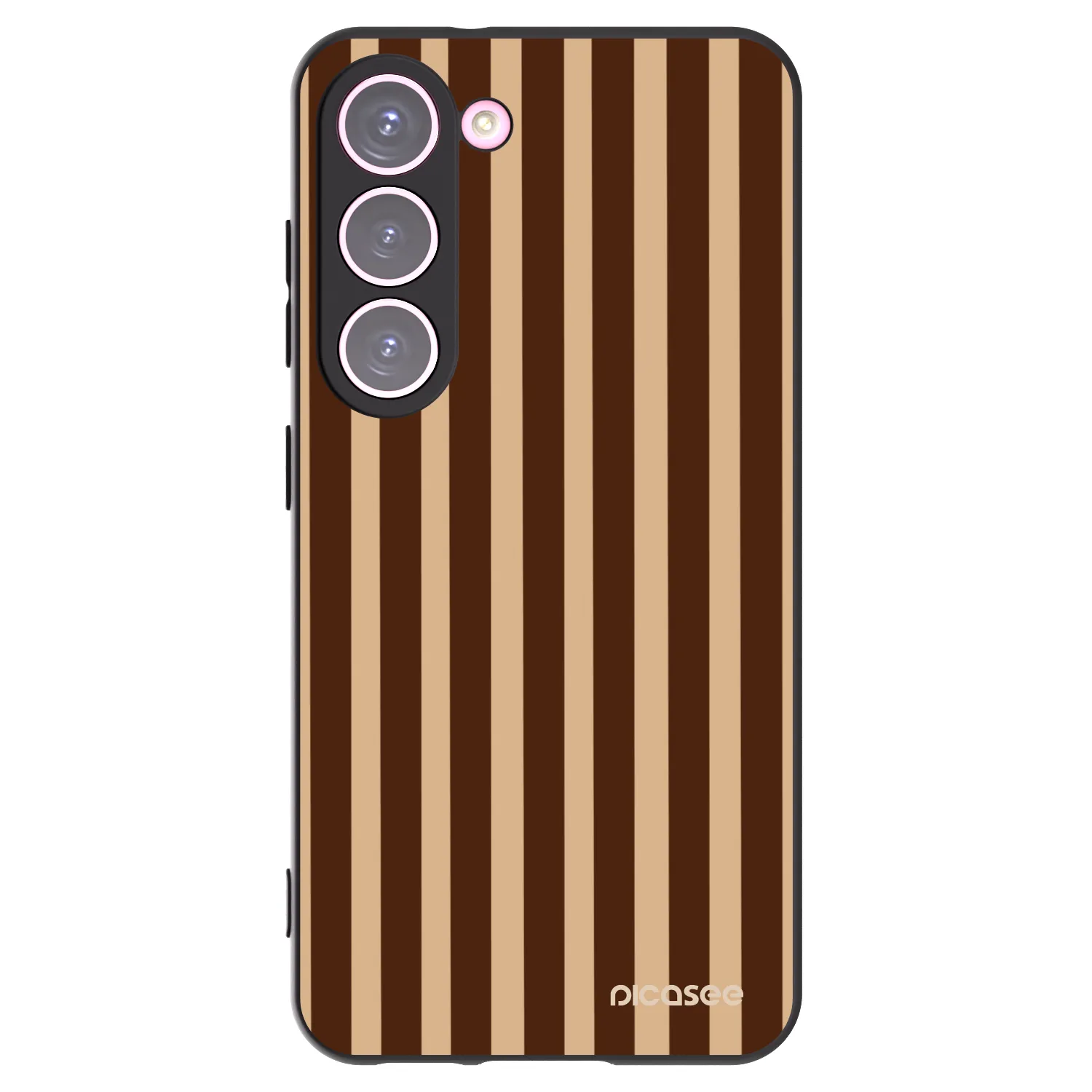 Picasee silikonowe czarne etui na Samsung Galaxy S23 5G - Brown lines