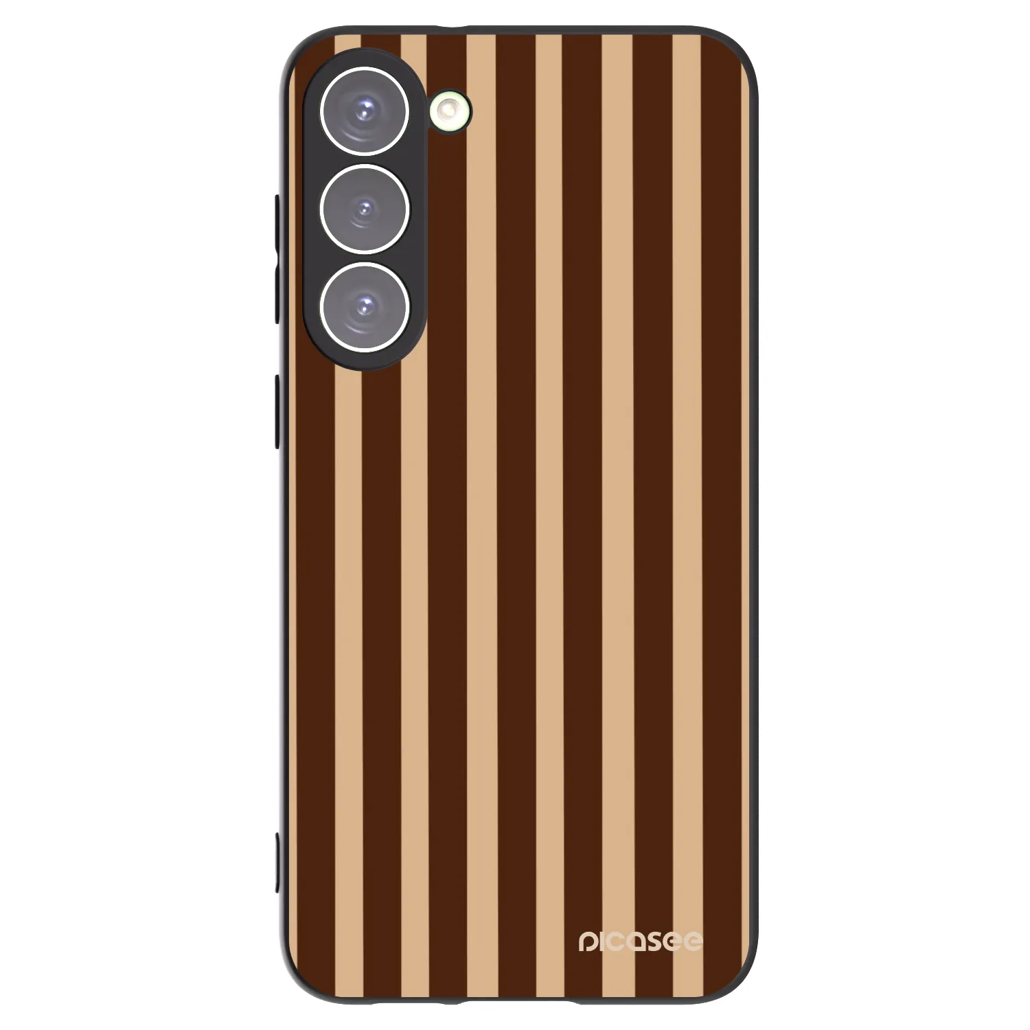 Picasee silikonowe czarne etui na Samsung Galaxy S23+ 5G - Brown lines
