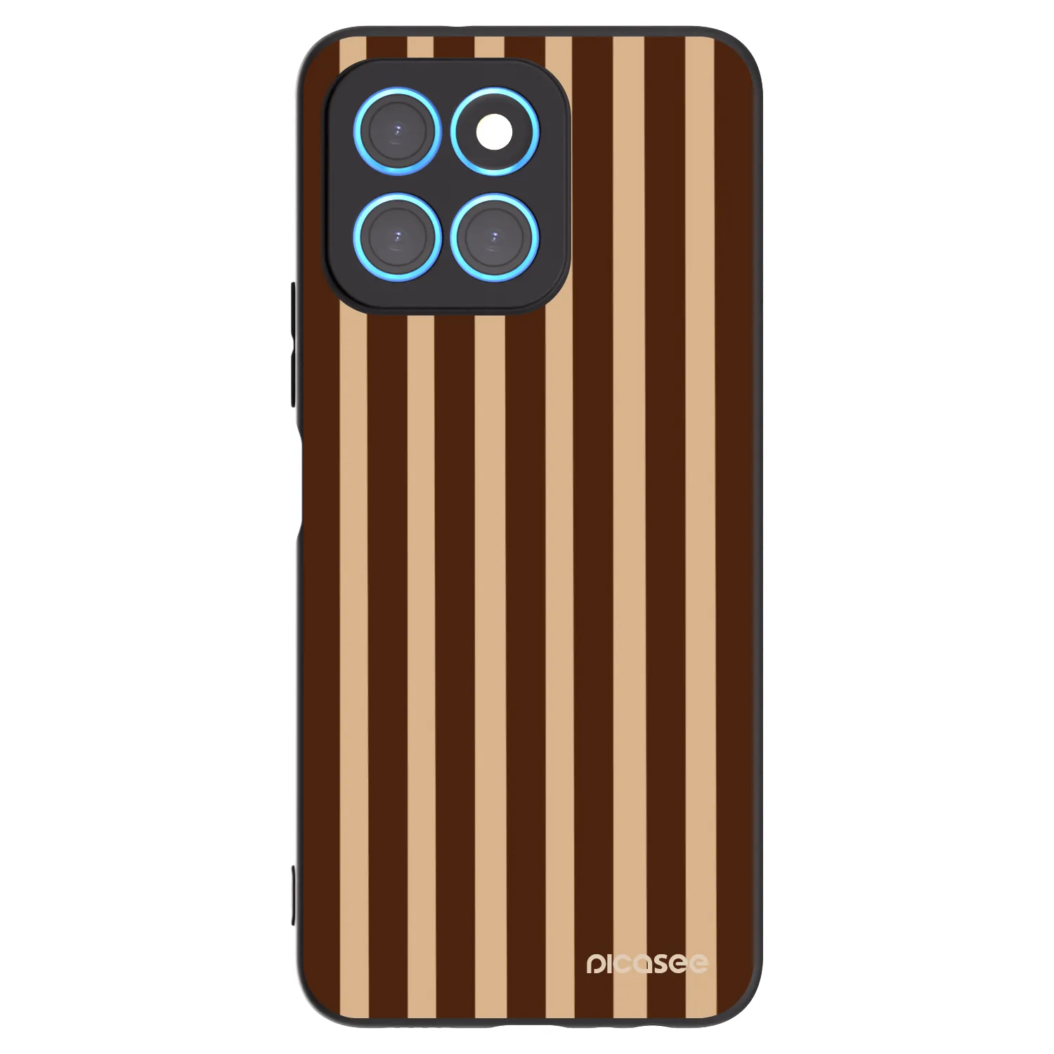 Picasee silikonowe czarne etui na Honor X6 - Brown lines
