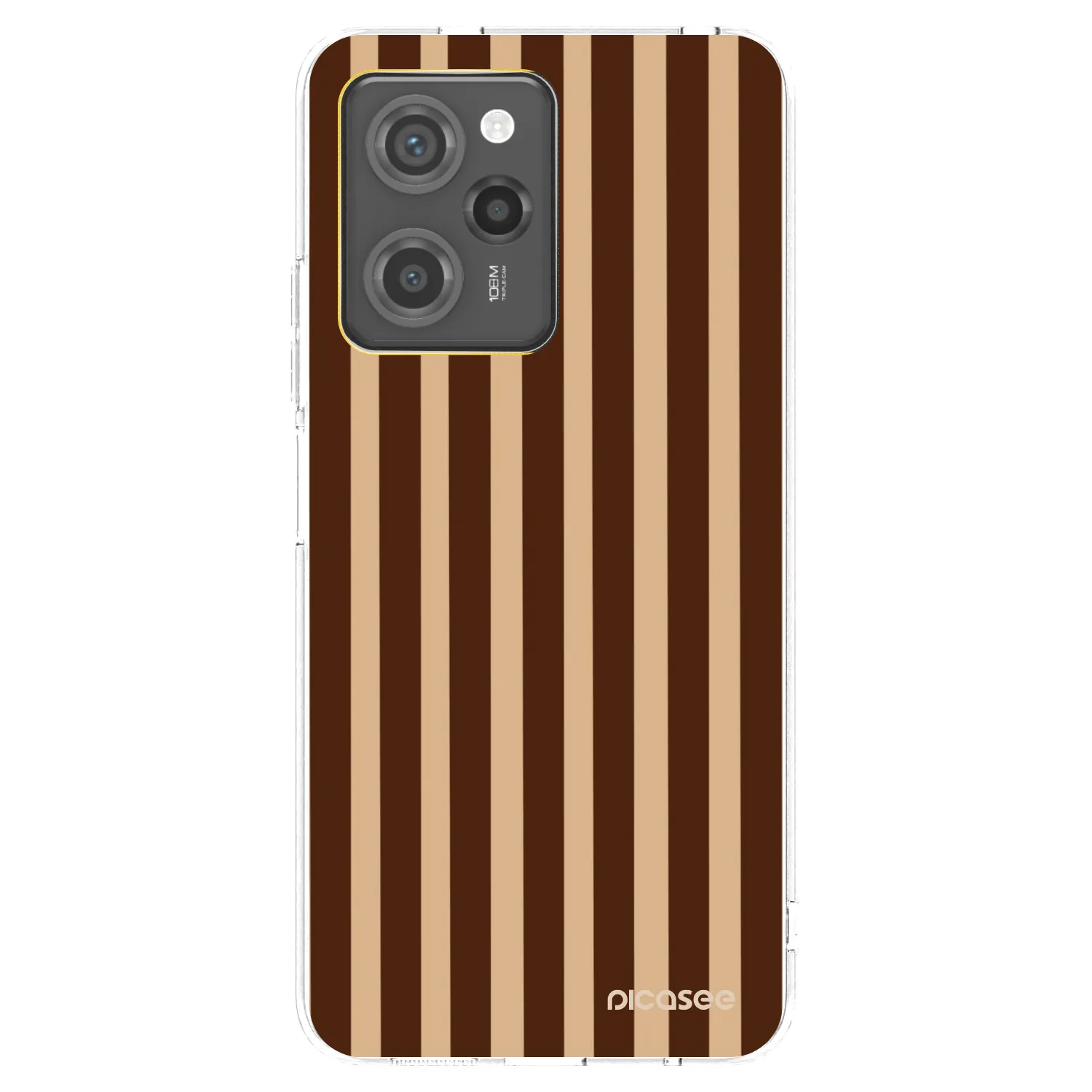 Picasee silikonowe czarne etui na Xiaomi Poco X5 Pro - Brown lines