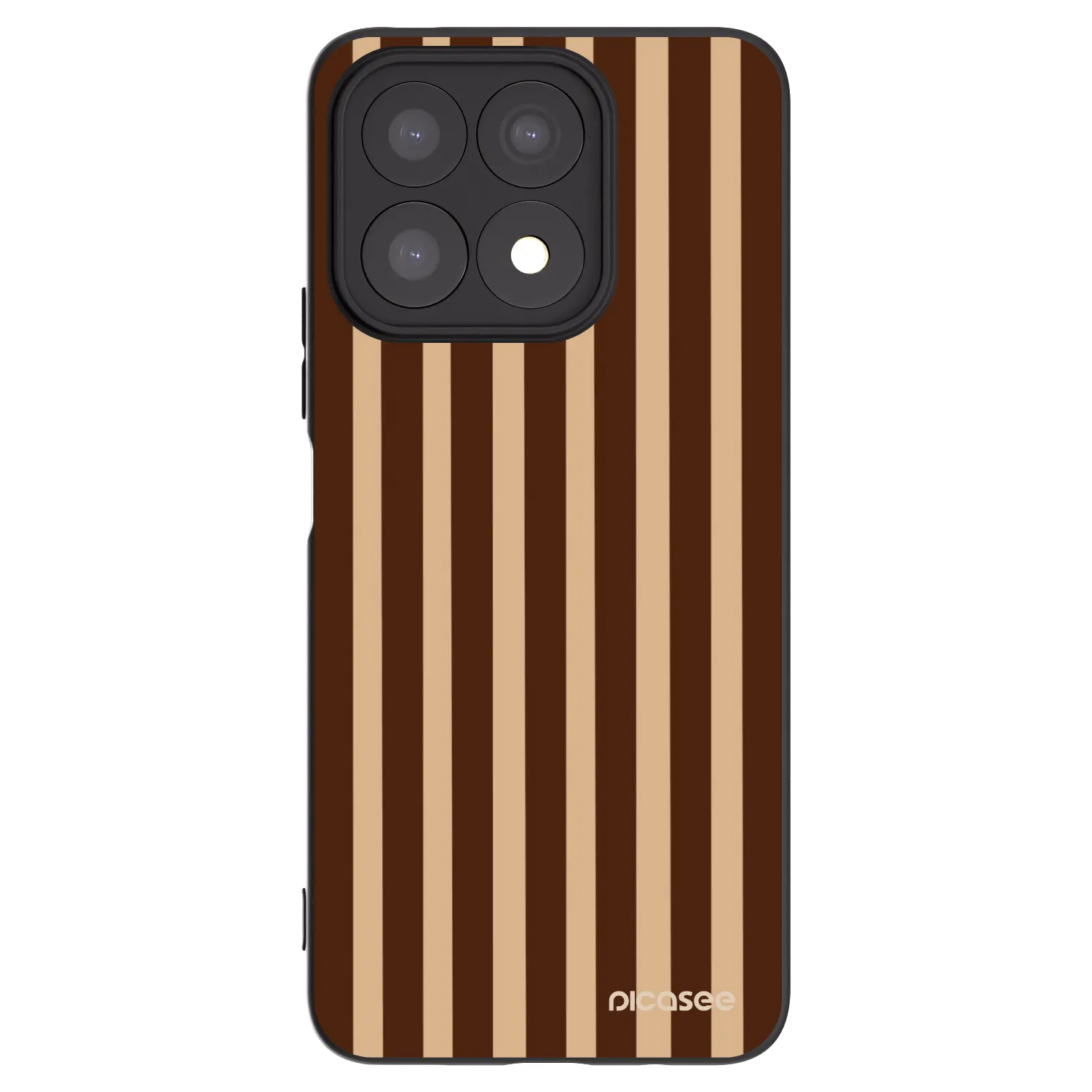 Picasee silikonowe czarne etui na Honor X8a - Brown lines